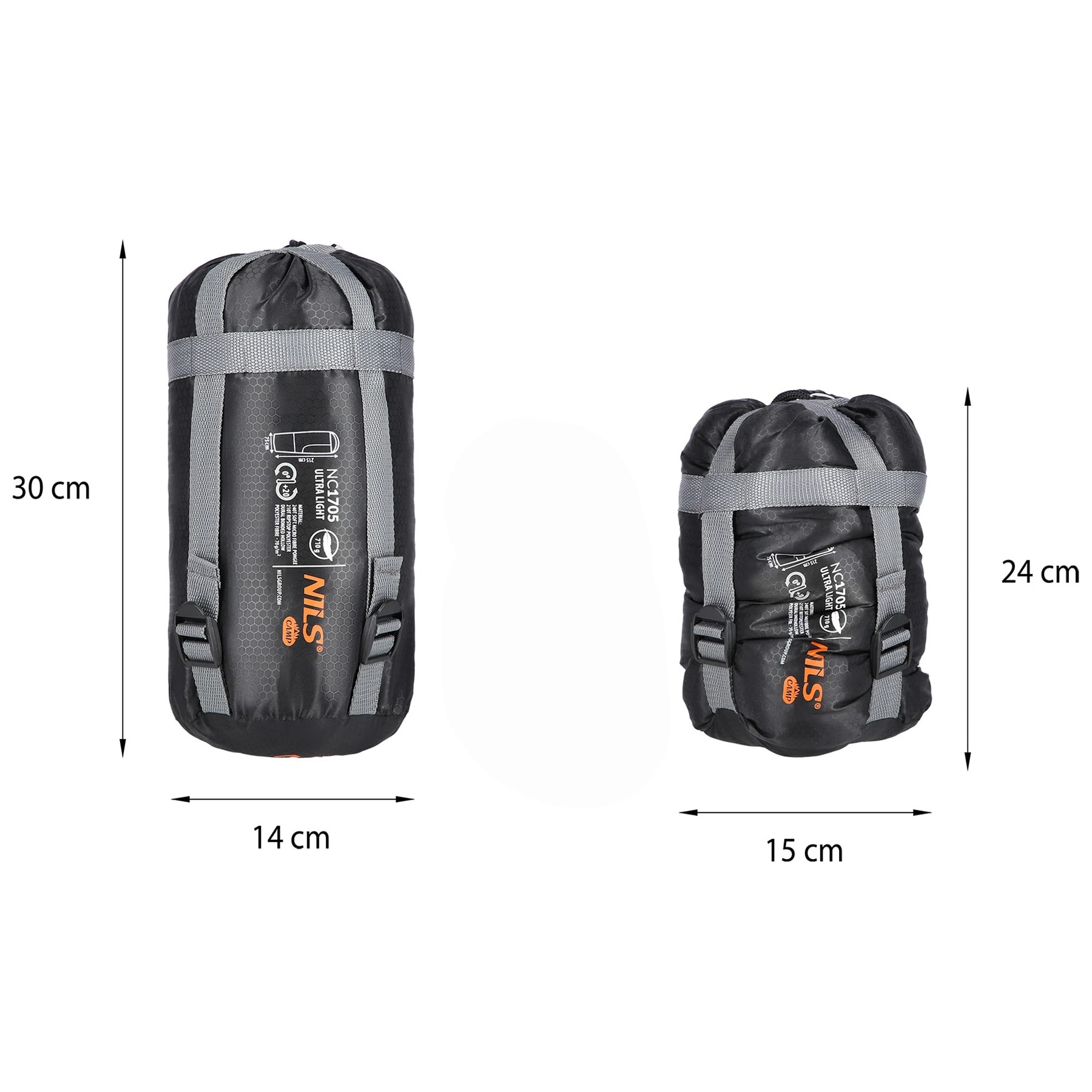 Sac de dormit Nils Camp Ultra Light - Gri/Portocaliu