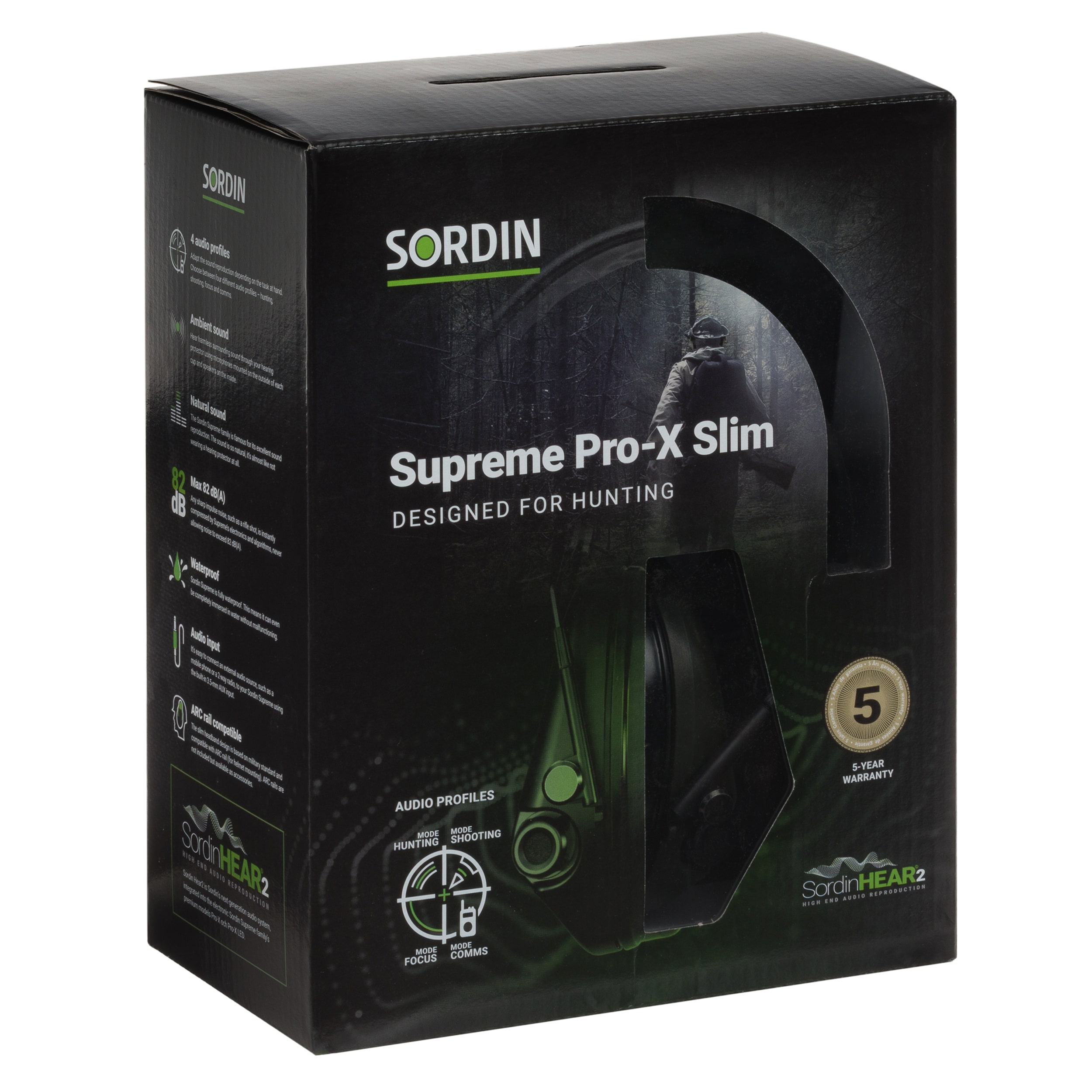 Protecție auditivă activă Sordin Supreme Pro-X Slim - Green