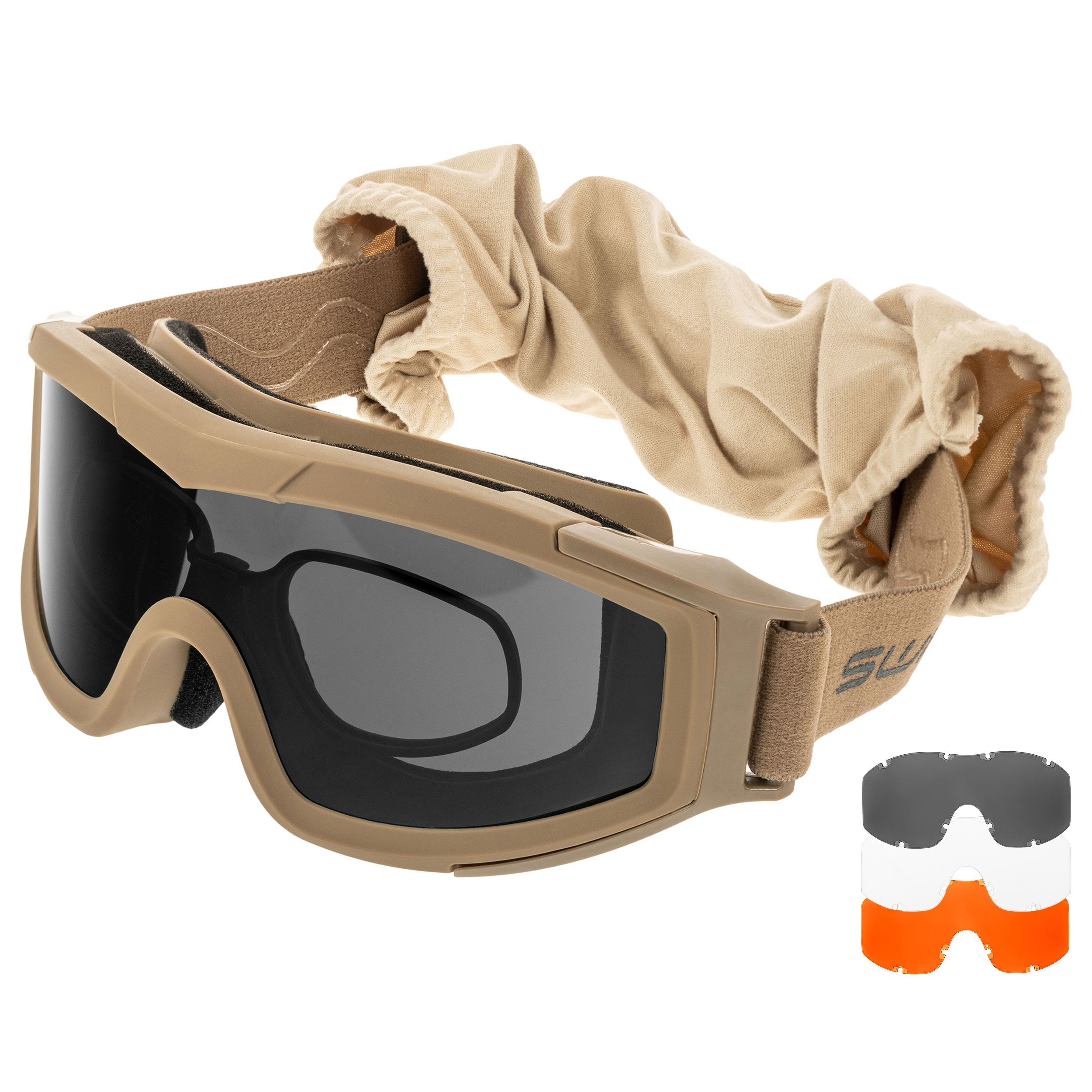 Ochelari tactici tip google Swiss Eye F-Tac - Coyote