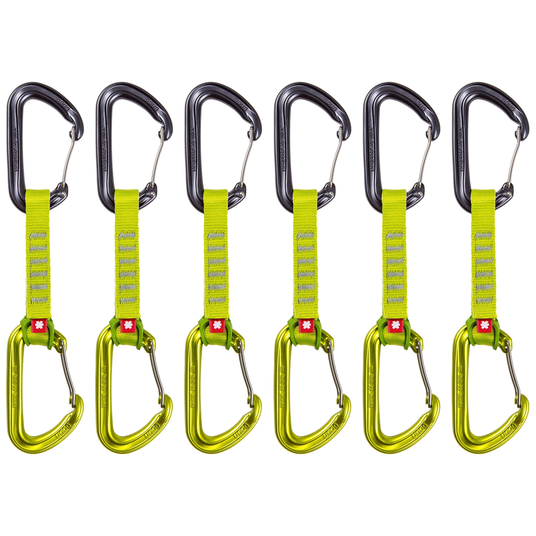 Set de 6 bucle echipate Ocun Hawk QD Wire Eco-Pes 10 cm - Green