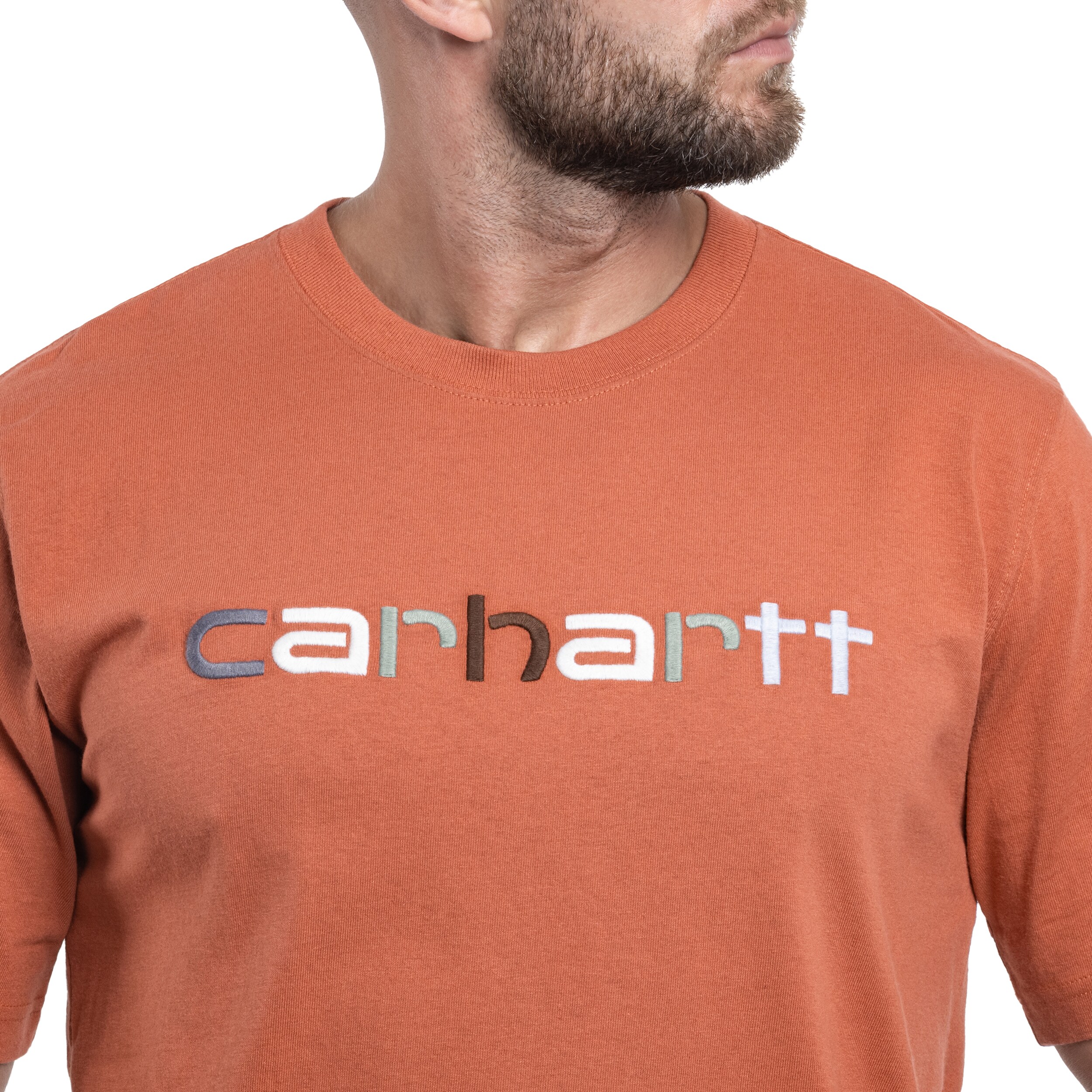 Tricou Carhartt Heavyweight Logo - Terracotta