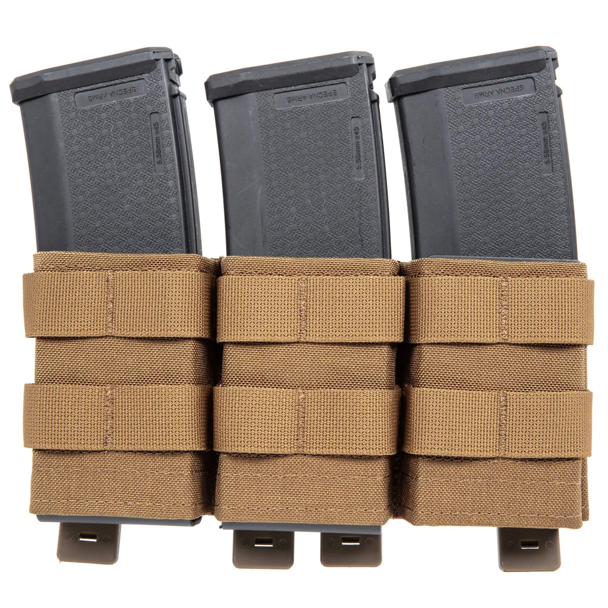 Husă triplă deschisă Wosport FAST pentru încărcătoare - Coyote Brown