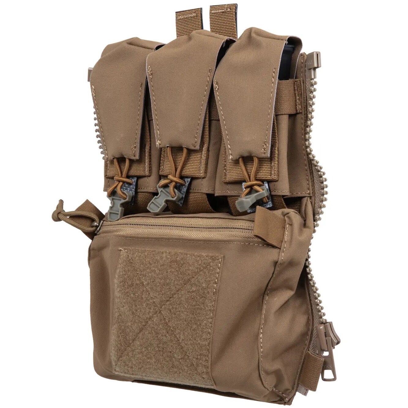 Panou tactic Wosport V5 PC cu buzunare pentru încărcătoare de pistol - Coyote Brown