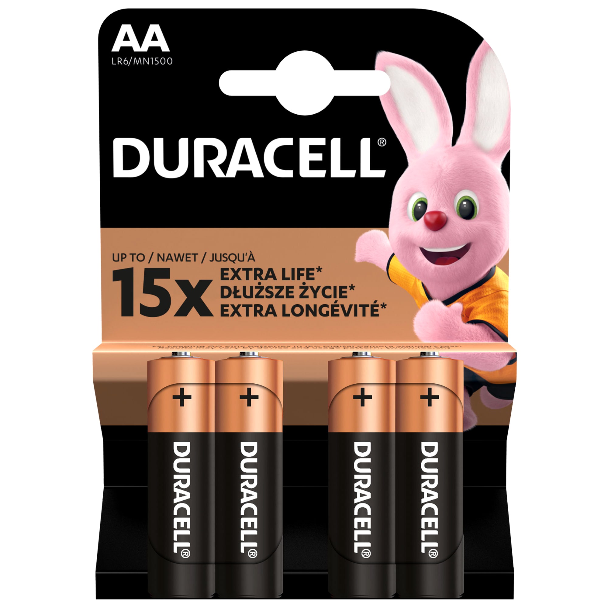 Baterie alcalină 1,5 V Duracell LR6/AA - 4 buc.