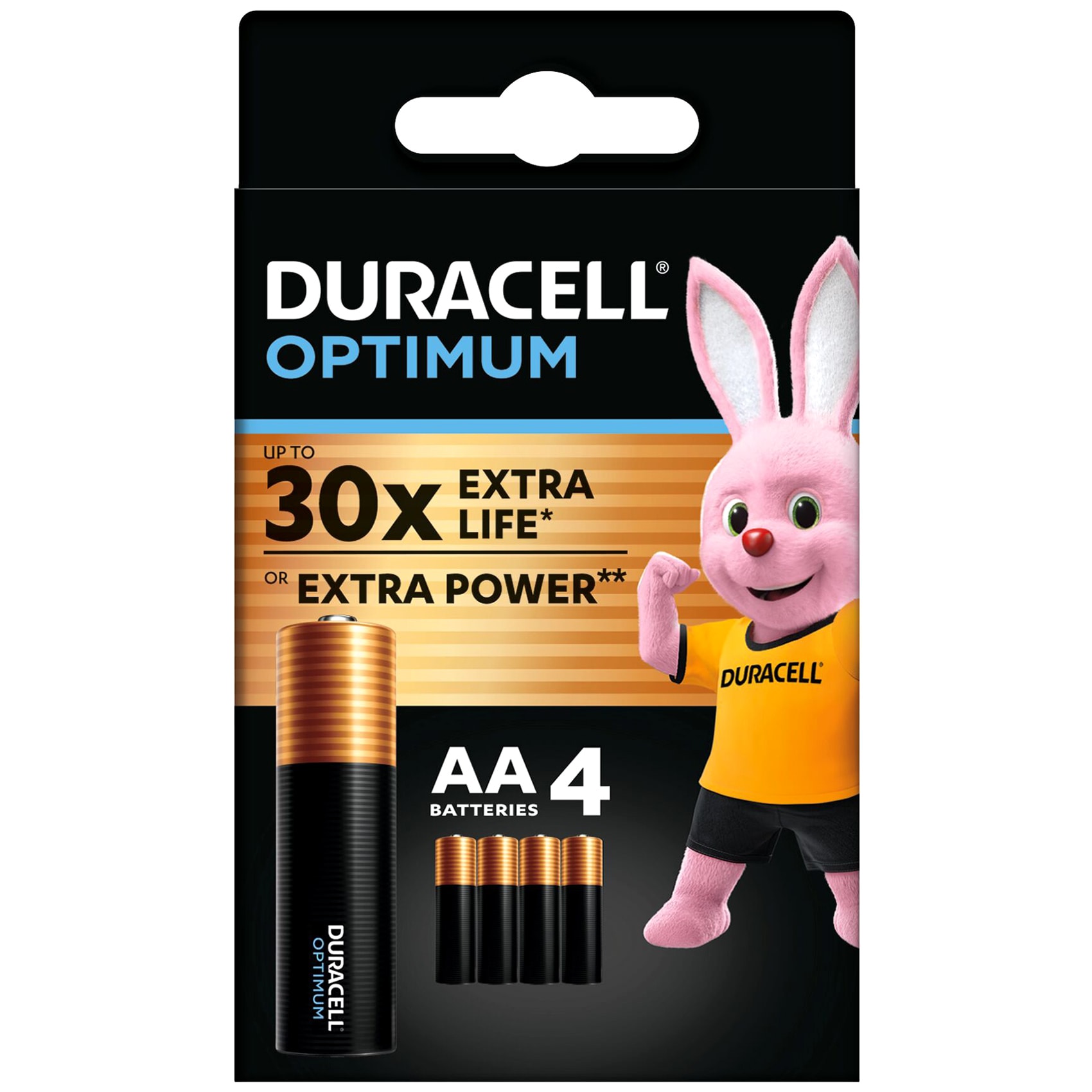 Baterie alcalină 1,5 V Duracell Optimum LR6/AA - 4 buc.