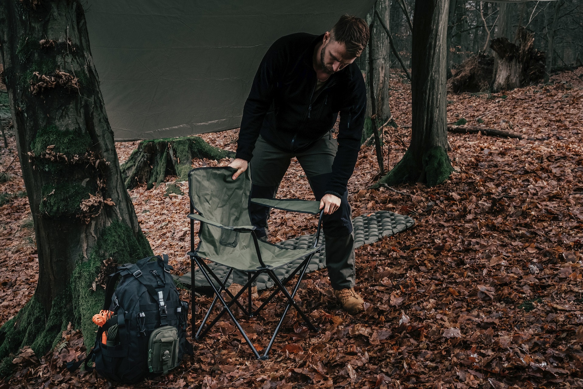 Scaun turistic pliabil Badger Outdoor - Olive