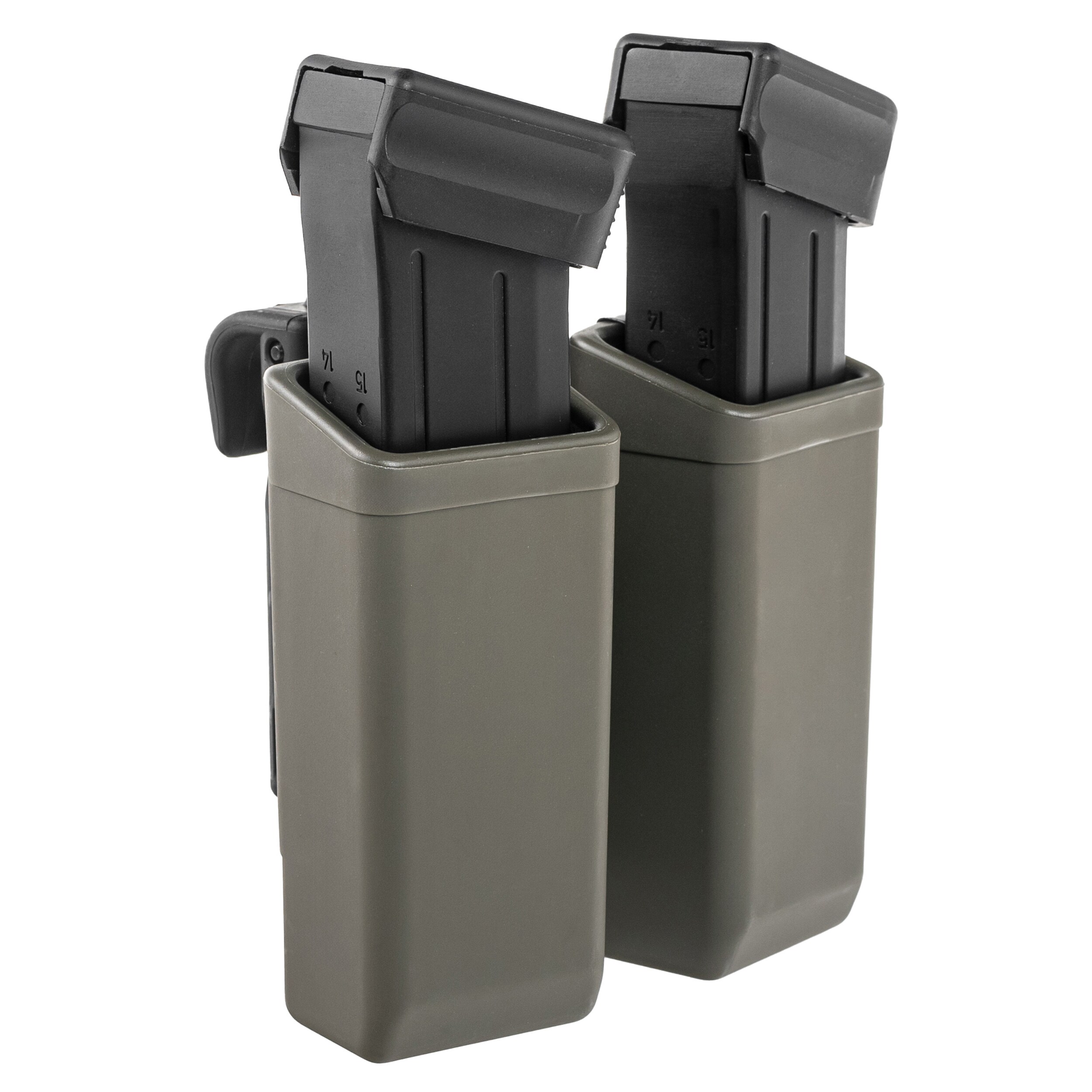 Husă dublă rotativă ESP cu suport UBC-08 Clip pentru încărcătoare 9 mm - Olive Drab