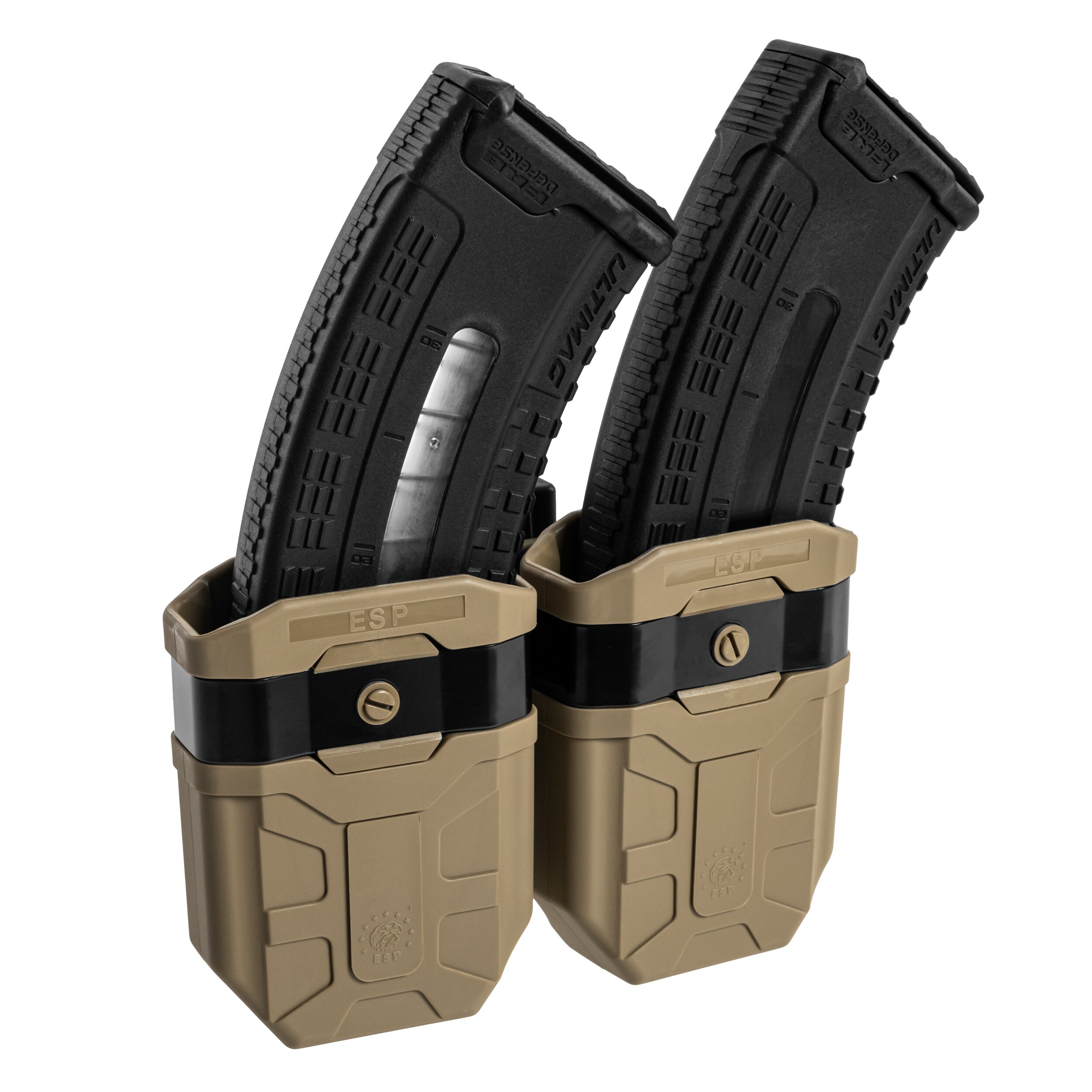 Husă dublă rotativă ESP cu suport UBC-08 pentru încărcătoare 7,62 mm - Khaki