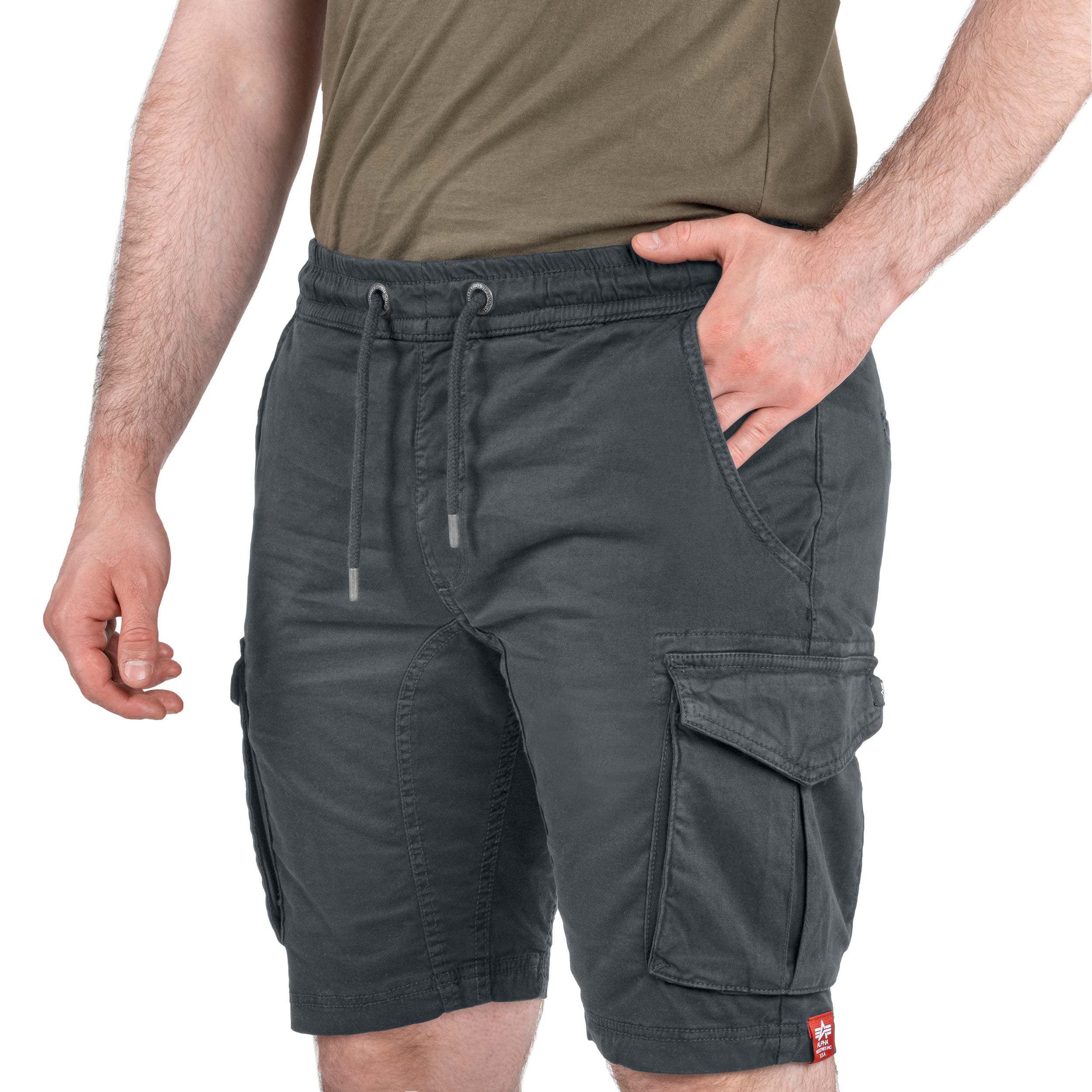 Pantaloni scurți Alpha Industries Cotton Twill Jogger - Vintage Grey