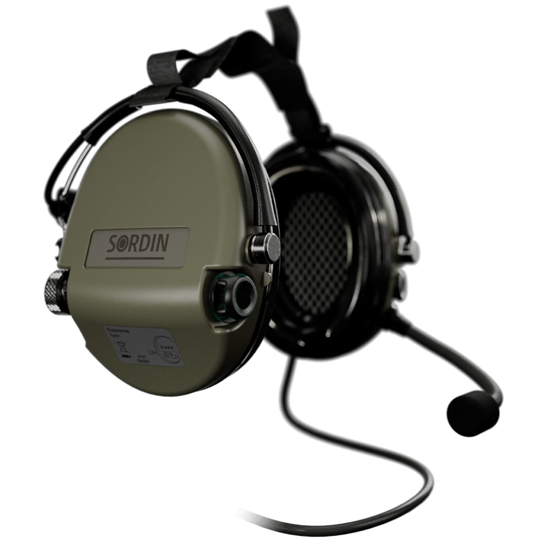 Protecție auditivă activă Sordin Supreme MIL CC Neckband - Green