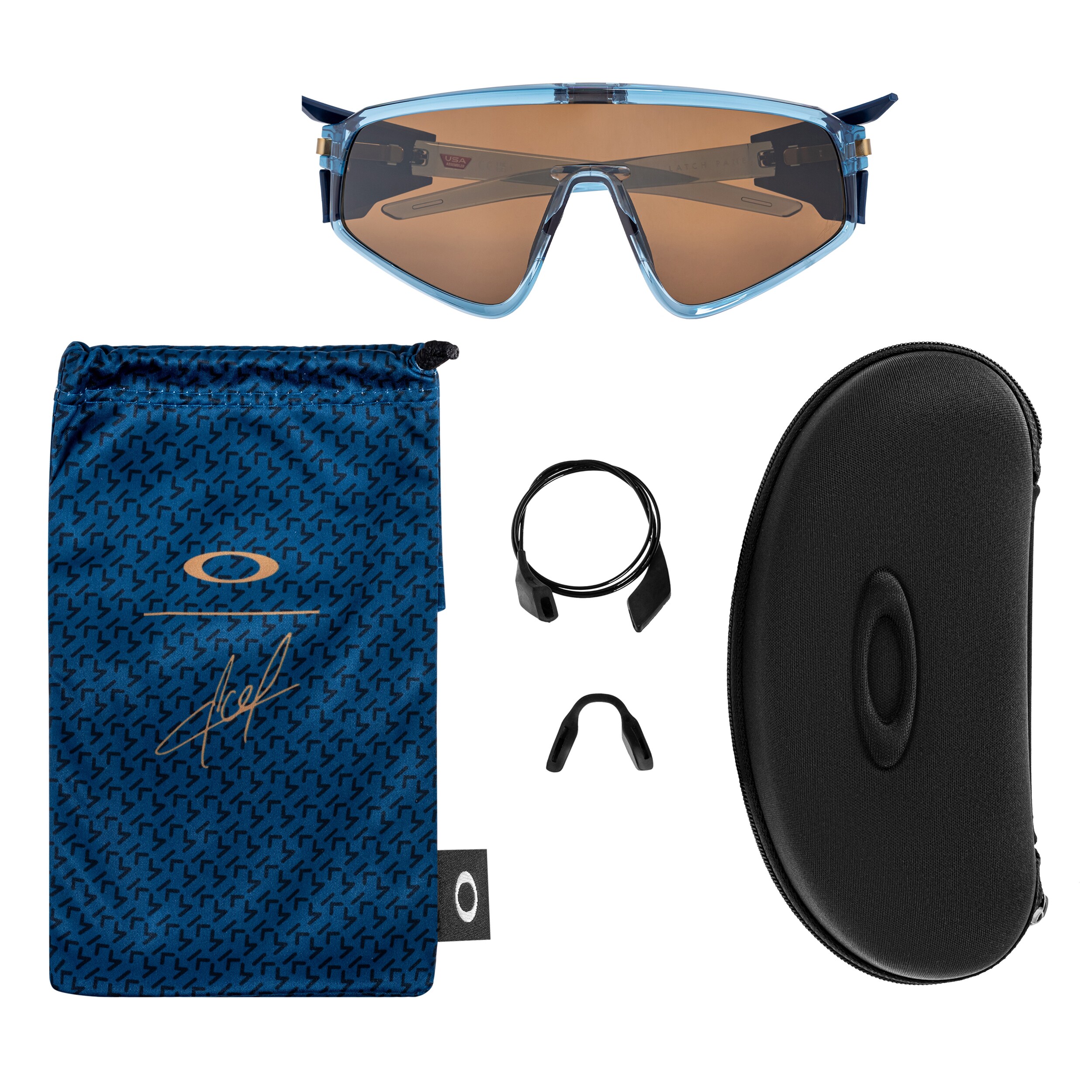 Ochelari de soare Oakley Latch Panel - Transparent Stonewash/Prizm Tungsten