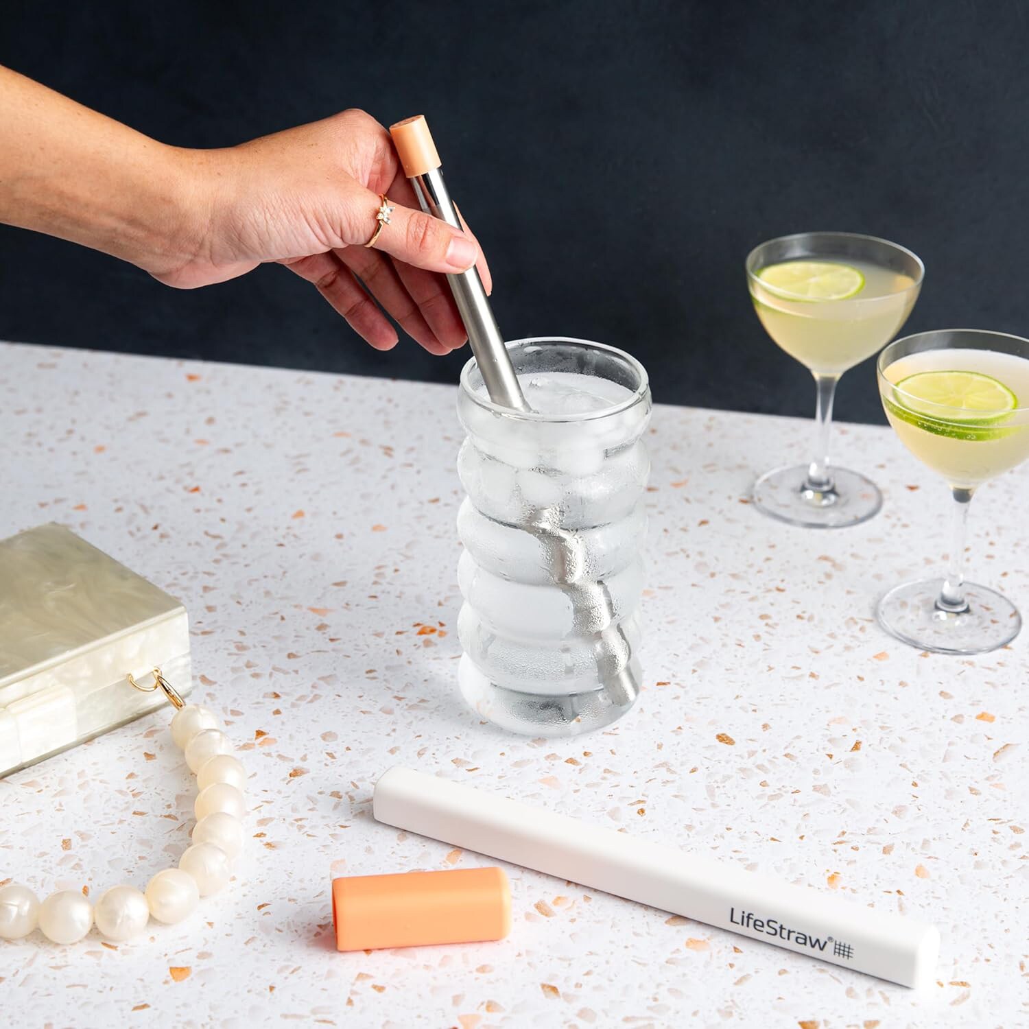 Filtru de apă LifeStraw Sip - Apricot