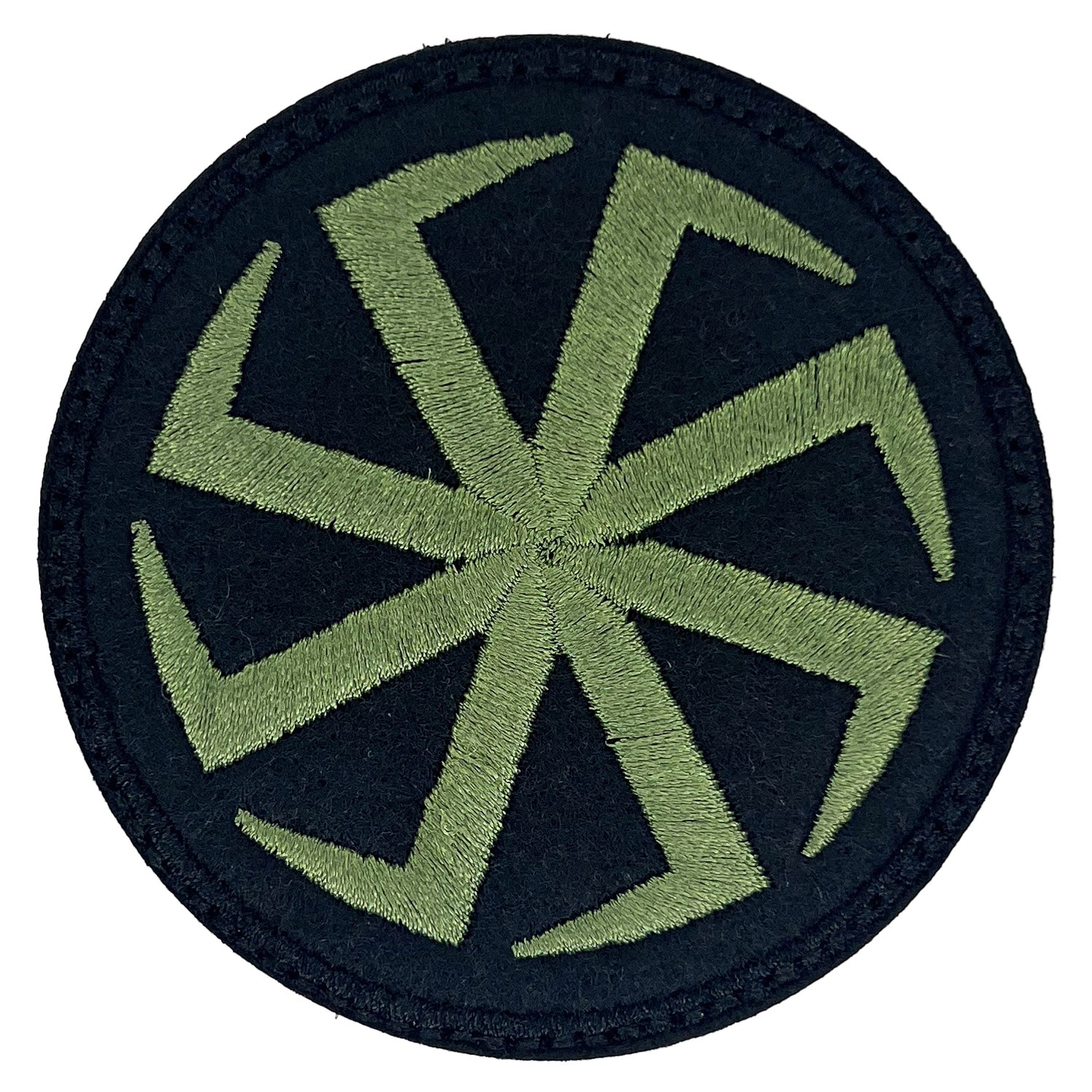 Patch - emblemă Simbol Slav - rozetă cu 8 brațe 75 x 75 mm - Green