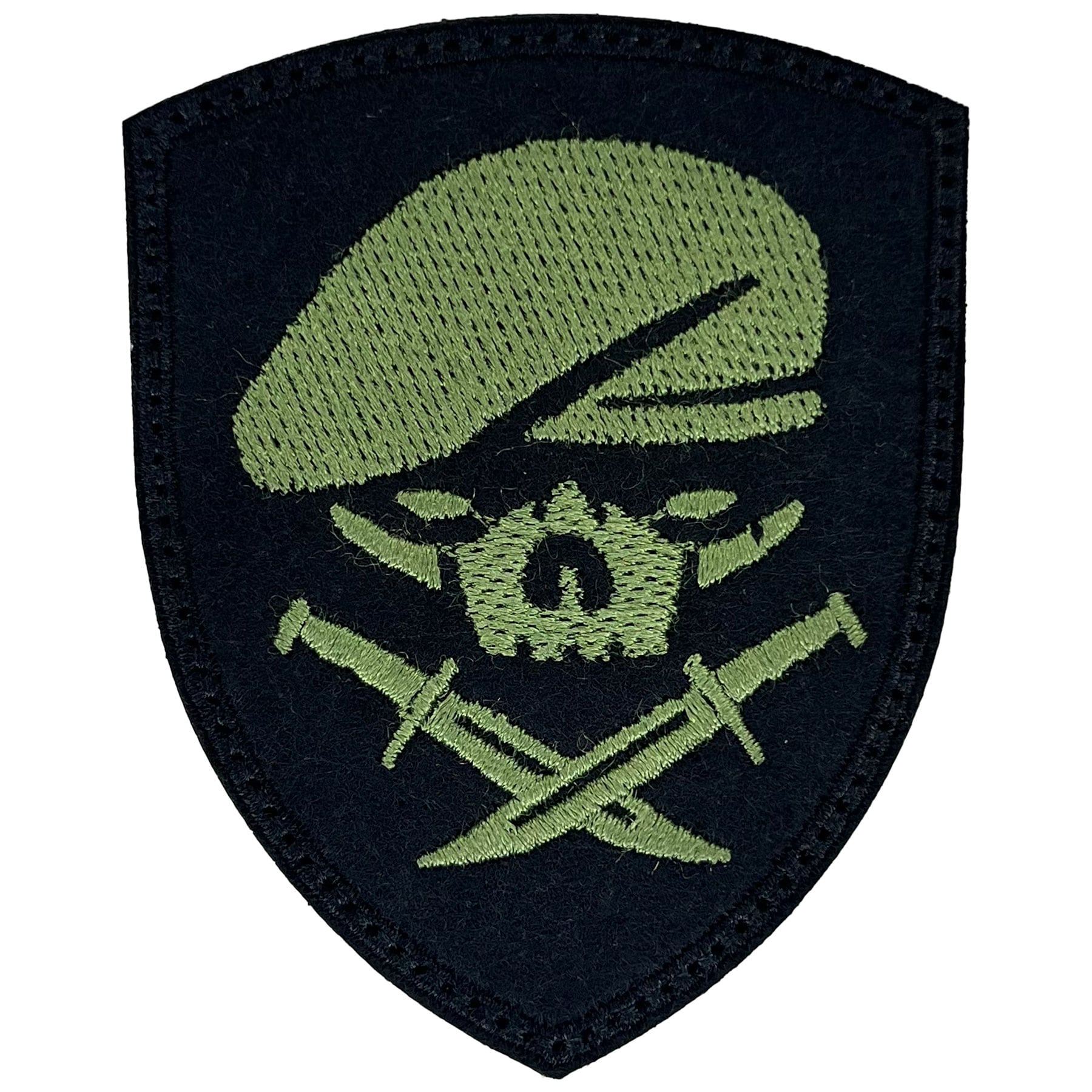 Patch - emblemă Beret Skull 65 x 80 mm - Green
