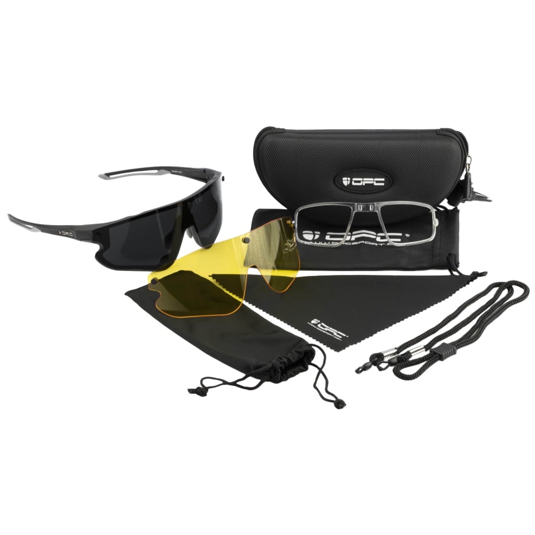 Ochelari de soare OPC All Round Morpho - Matt Black-Smoke-Yellow Set *