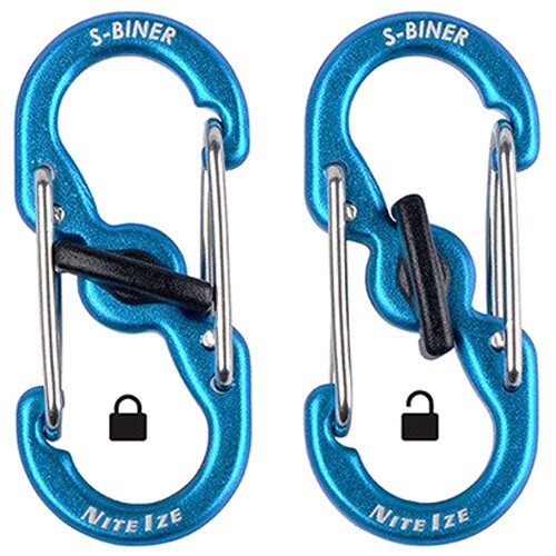 Carabină Nite Ize S-Biner MicroLock Aluminum Blue - 2 buc.