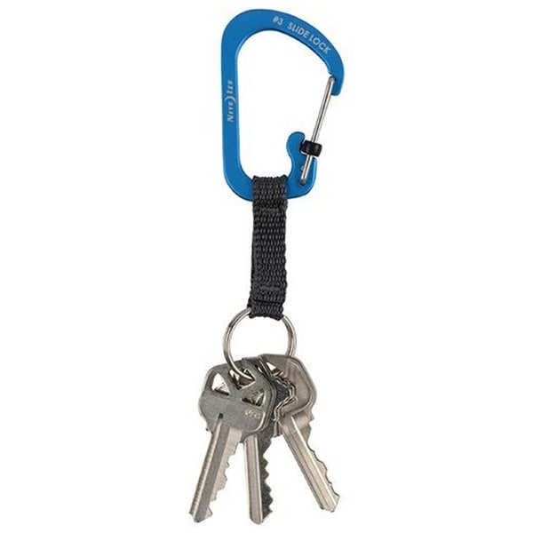 Breloc cu carabină Nite Ize SlideLock Key Ring Aluminu - Blue
