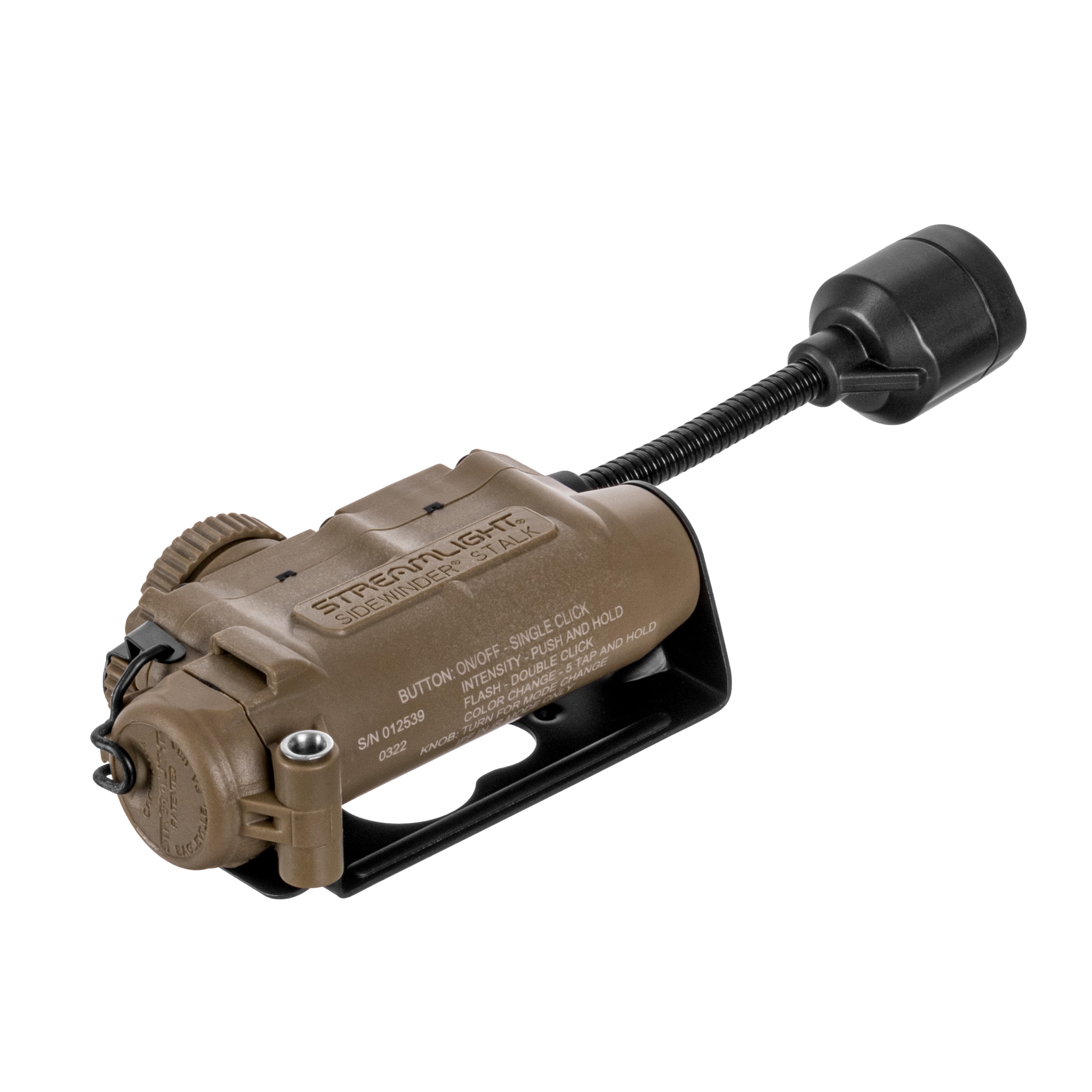 Lanternă pentru cască Streamlight Sidewinder Stalk Helmet Arc Rail Mount Coyote - 76 lumeni