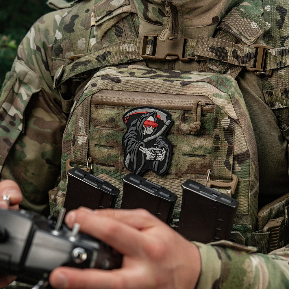 Patch - emblemă M-Tac Face of War (broderie) - Black/Grey