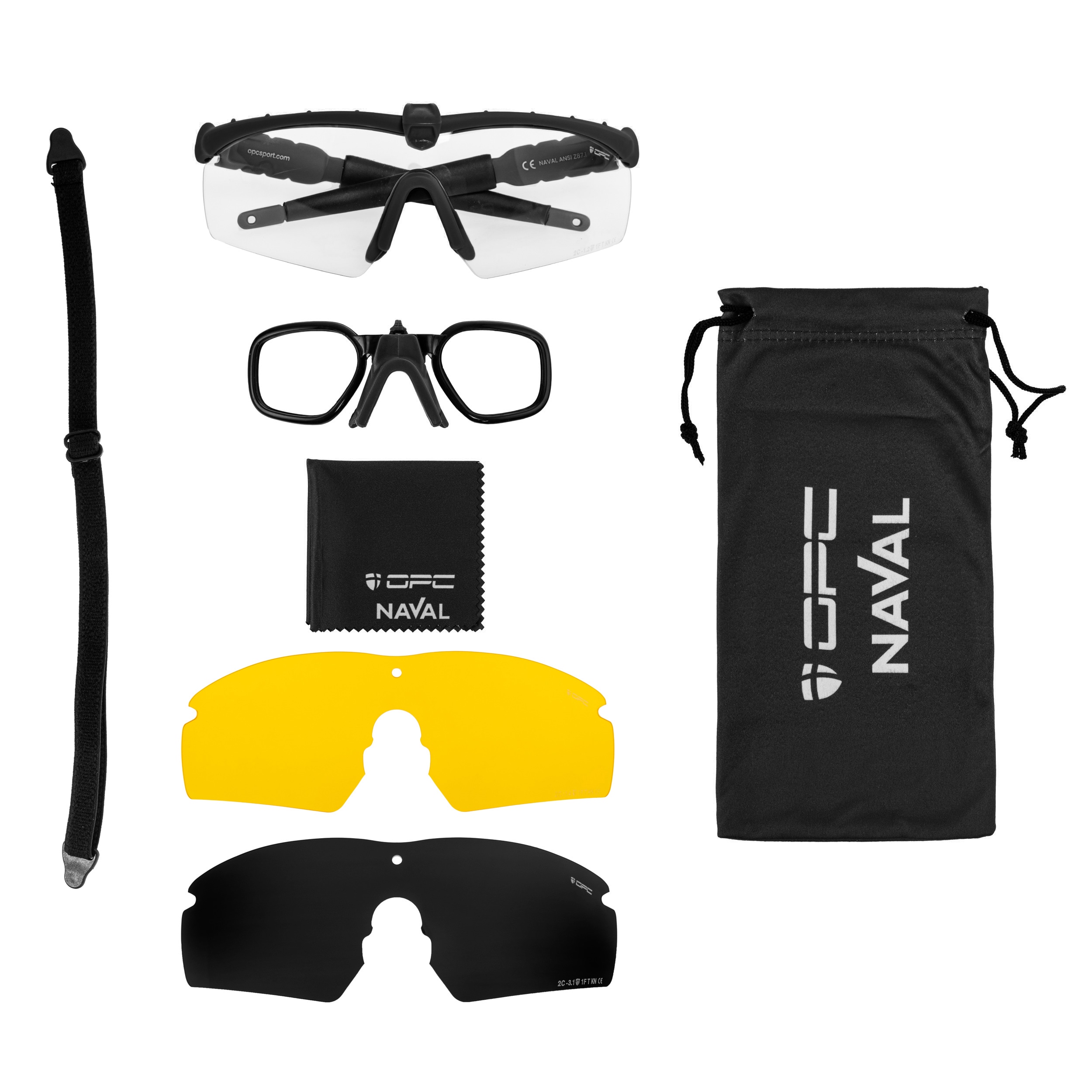 Ochelari tactici OPC Tactic Naval Set - Matt Black/Smoke/Yellow
