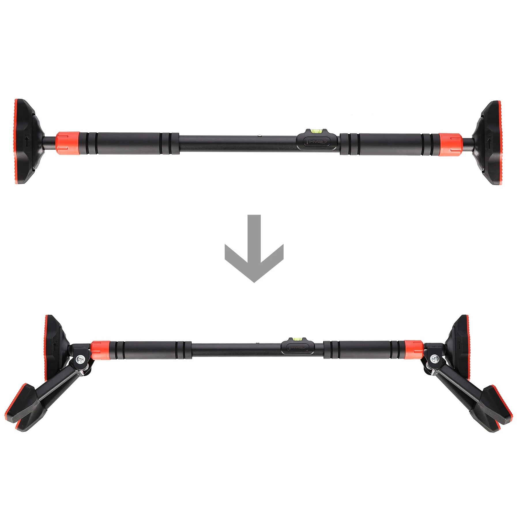 Bară de tracțiuni prindere pe ușă cu corzi elastice și mânere pentru gimnastică HMS DDG03