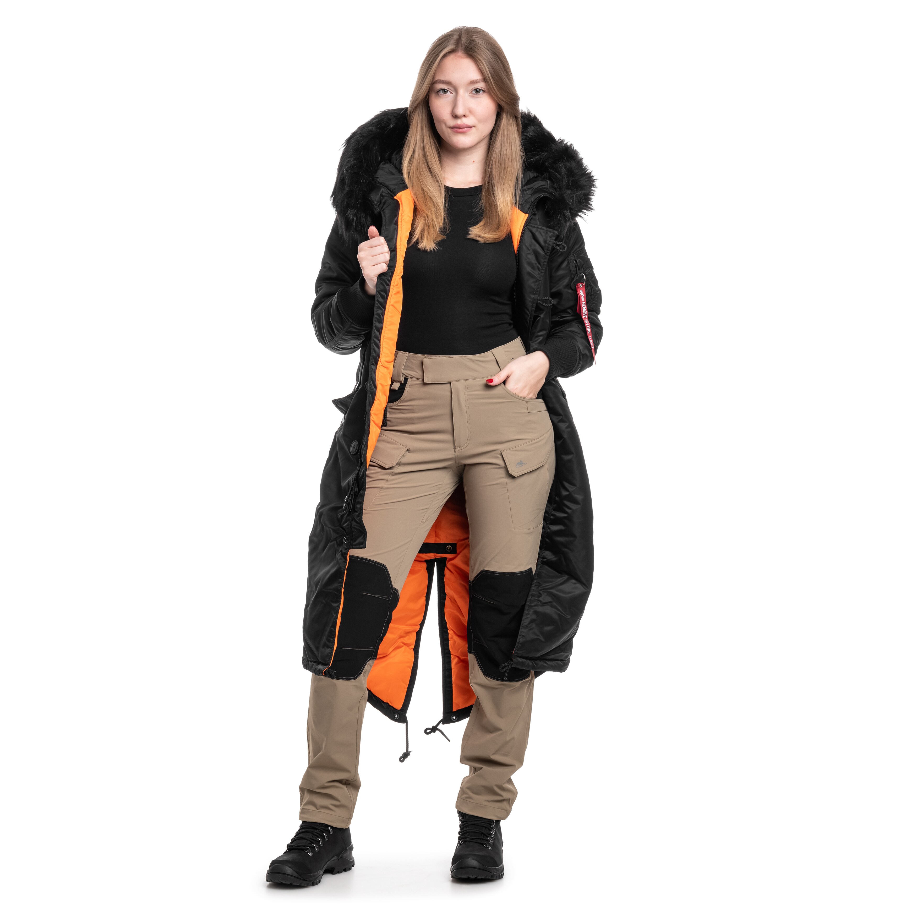 Geacă de damă Alpha Industries Long Fishtail - Black