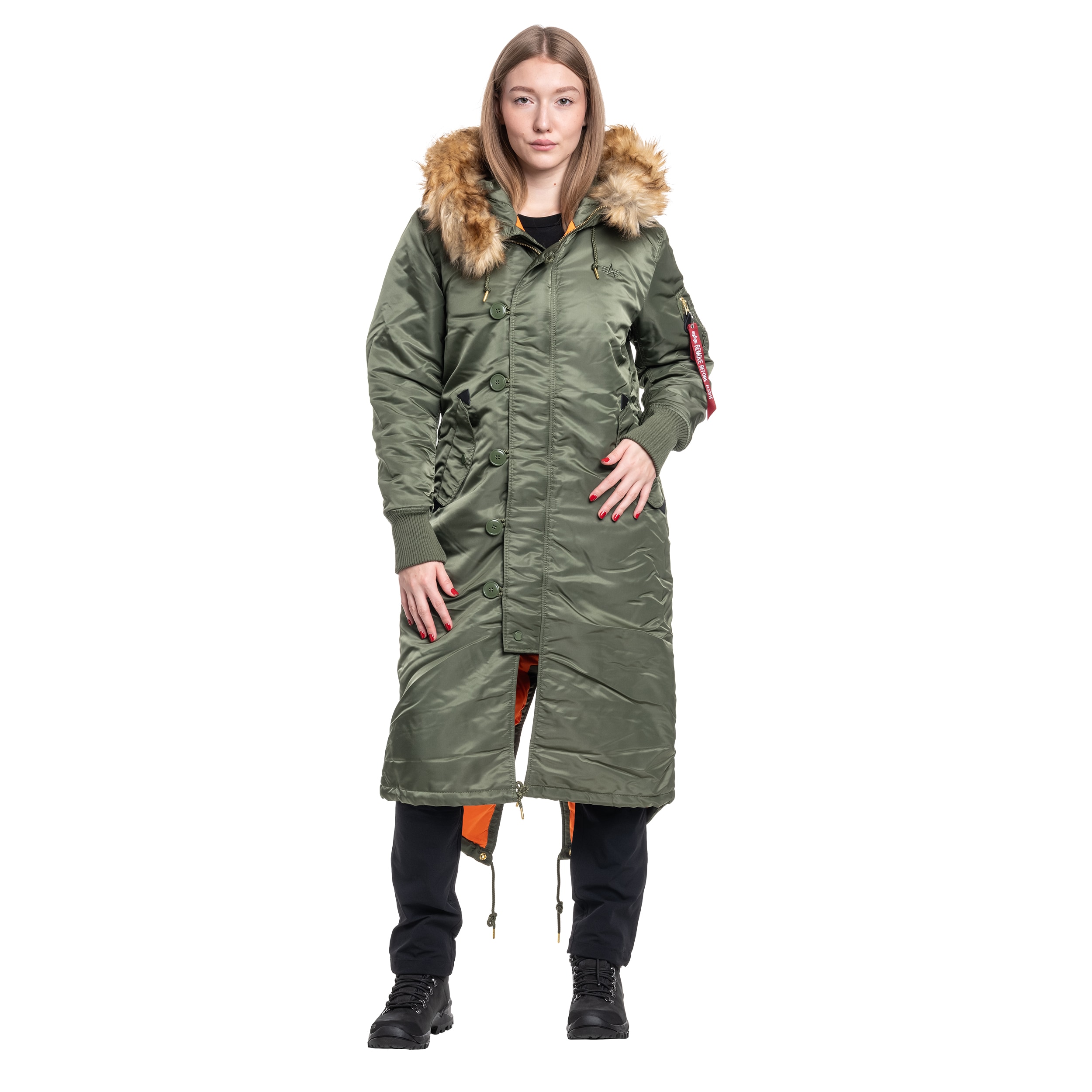 Geacă de damă Alpha Industries Long Fishtail - Sage Green