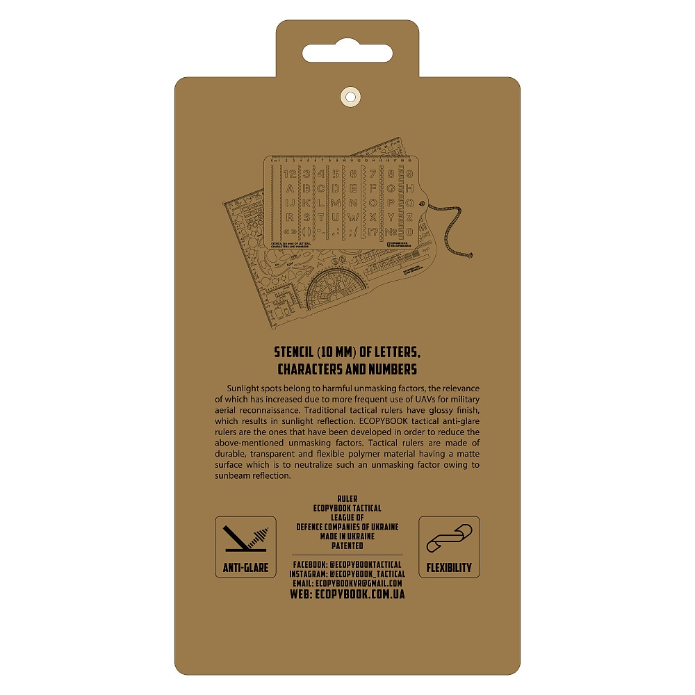 Riglă M-Tac Ecopybook Tactical Stencil Symbols NATO