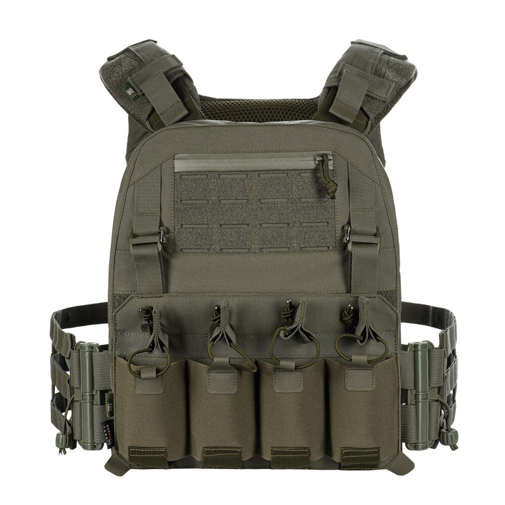 Vestă tactică tip Plate Carrier M-Tac Cuirass Fast Elite Ranger Green - pentru plăci balistice L/XL