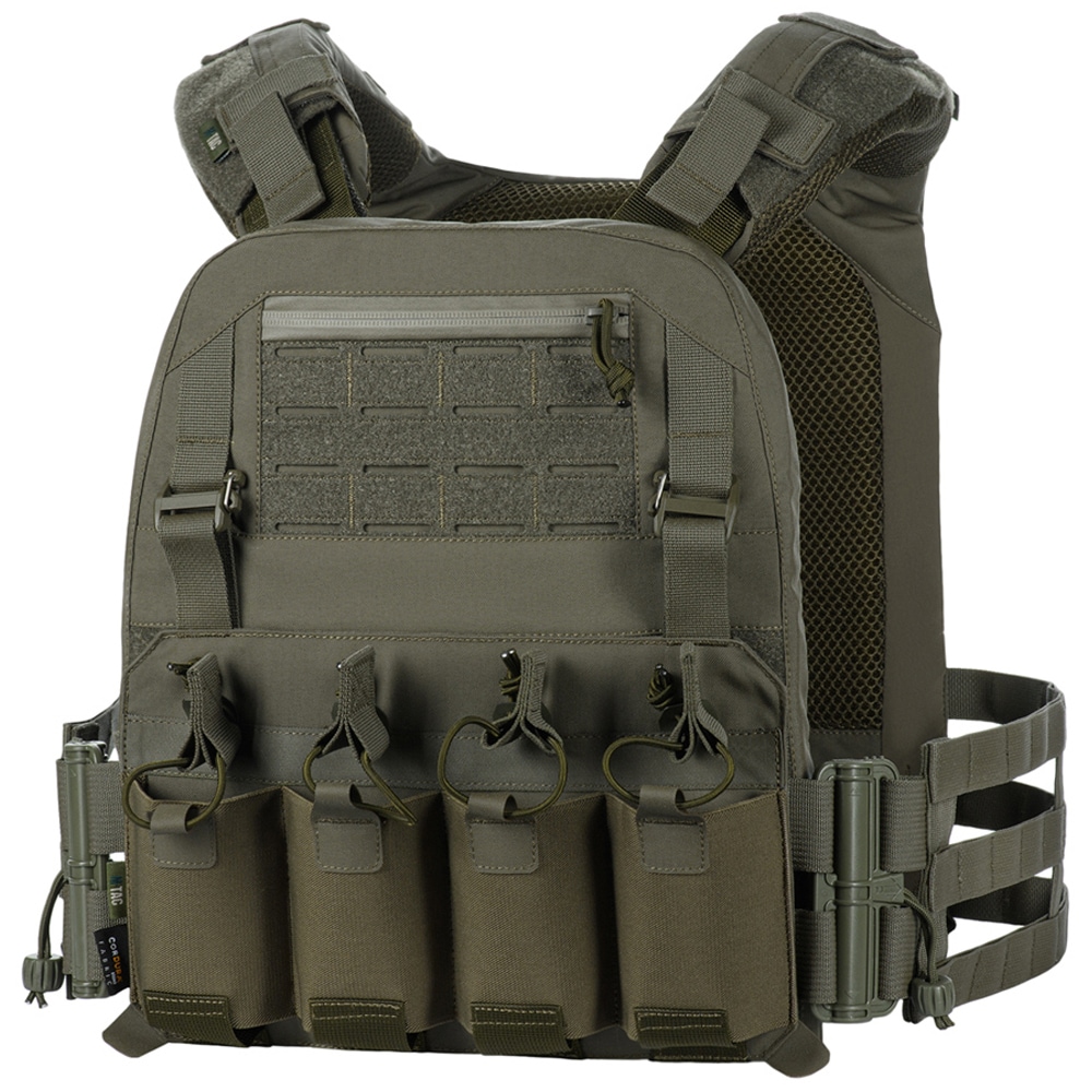 Vestă tactică tip Plate Carrier M-Tac Cuirass Fast Elite Ranger Green - pentru plăci balistice L/XL