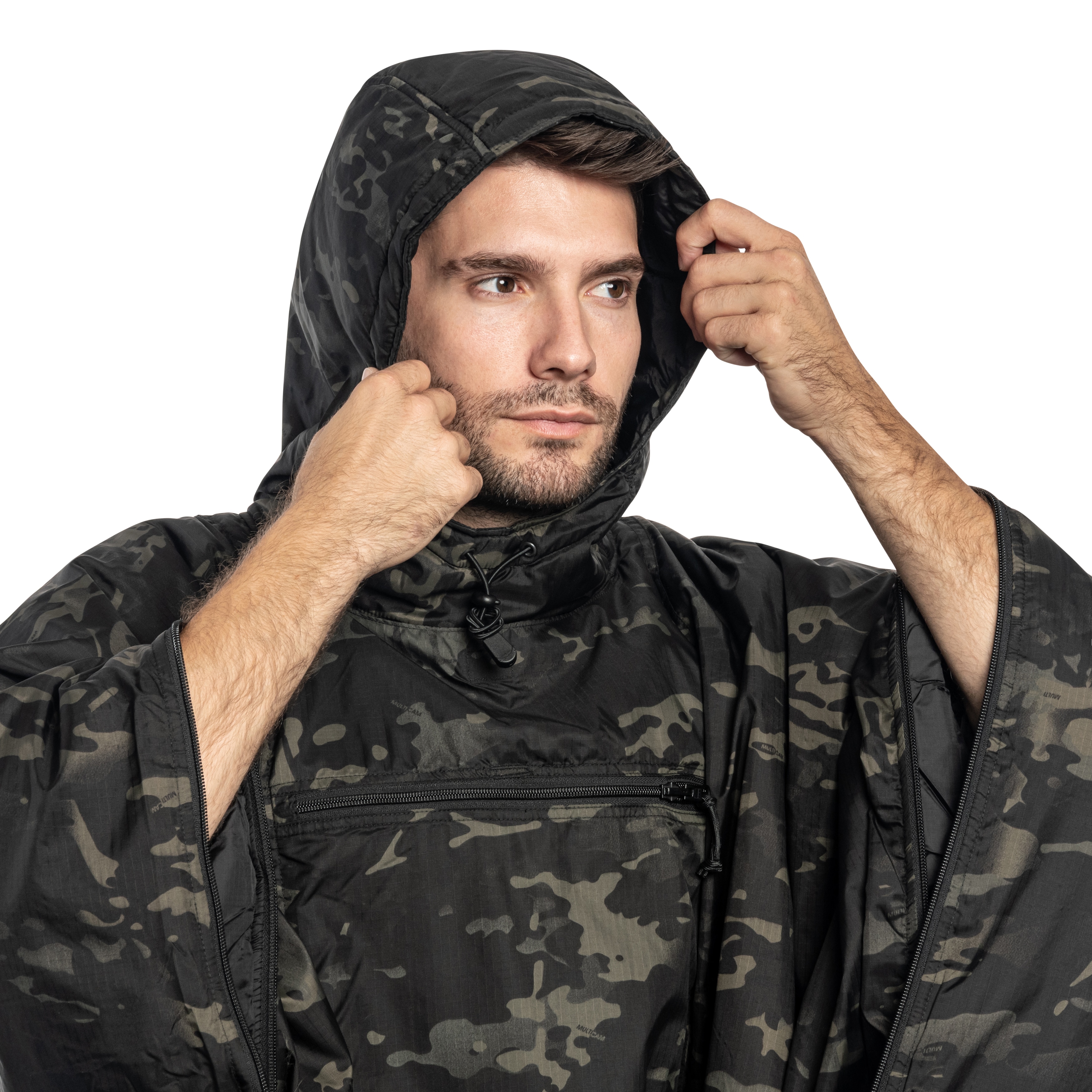 Poncho Helikon-Tex Swagman Roll Climashield Apex cu funcția de sac de dormit - MultiCam Black