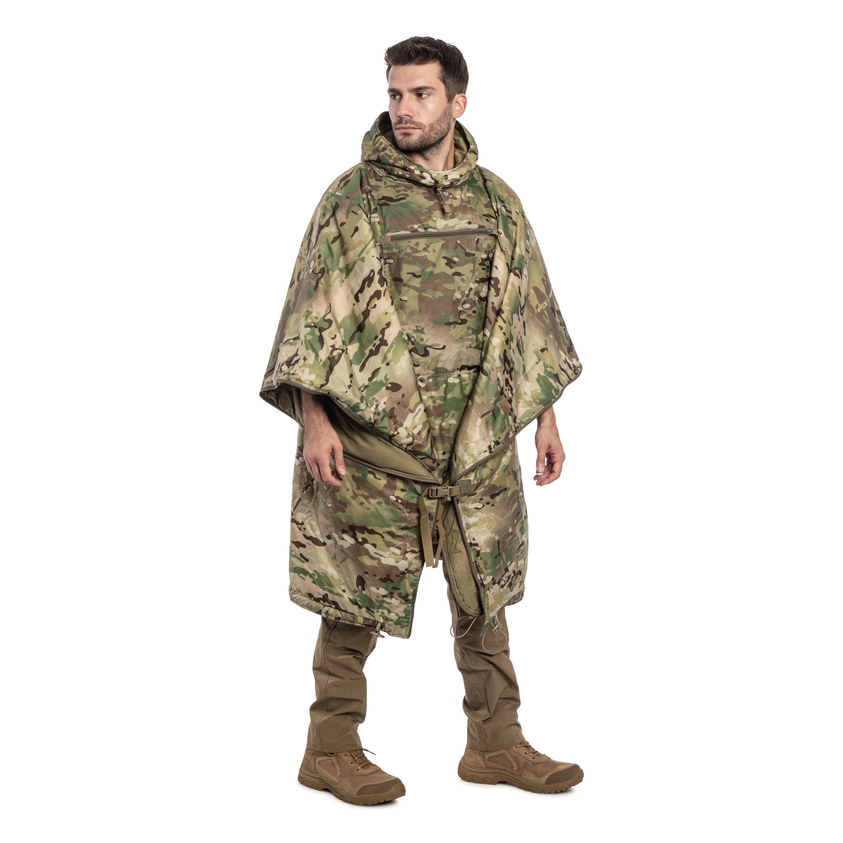 Poncho Helikon-Tex Swagman Roll Climashield Apex cu funcția de sac de dormit - MultiCam