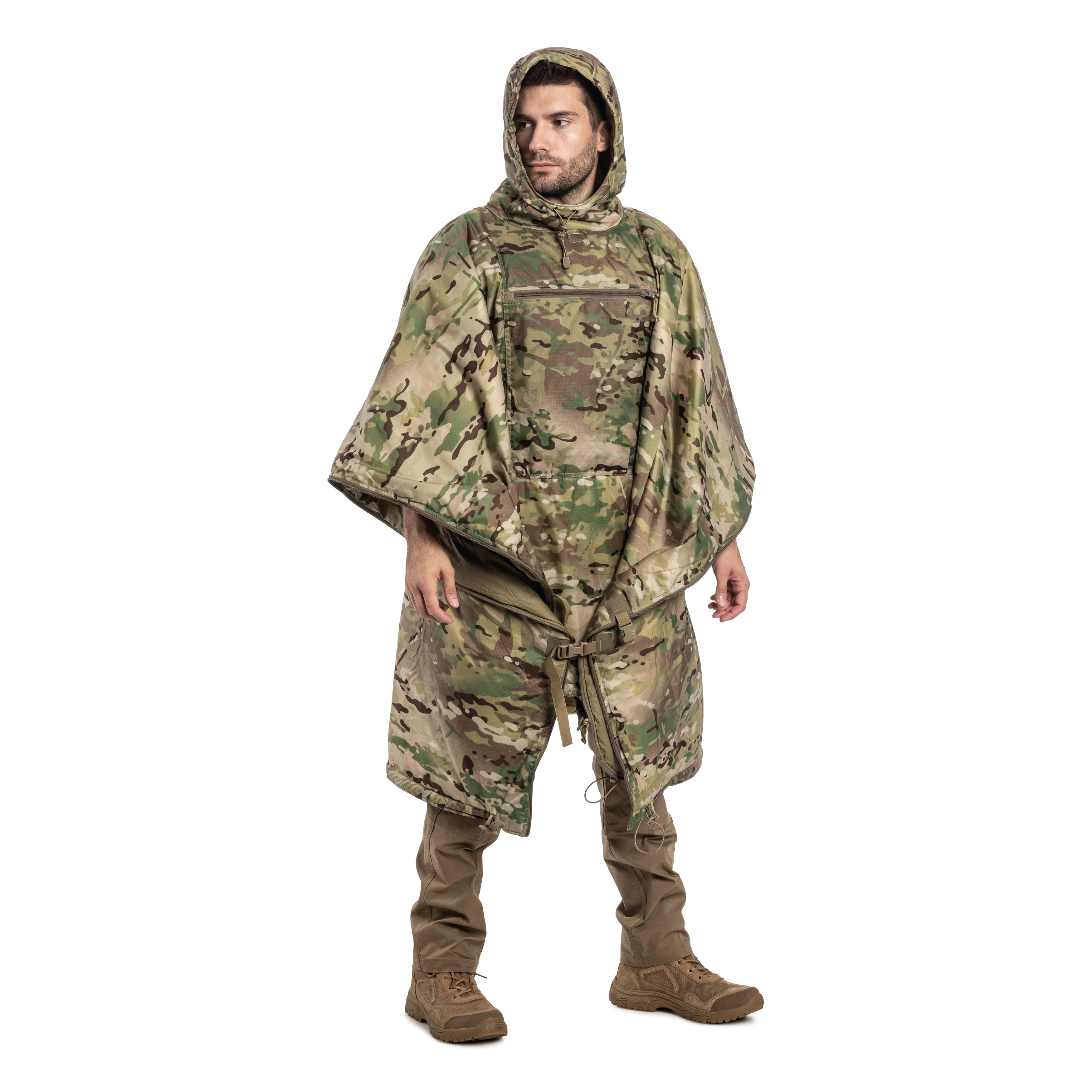Poncho Helikon-Tex Swagman Roll Climashield Apex cu funcția de sac de dormit - MultiCam