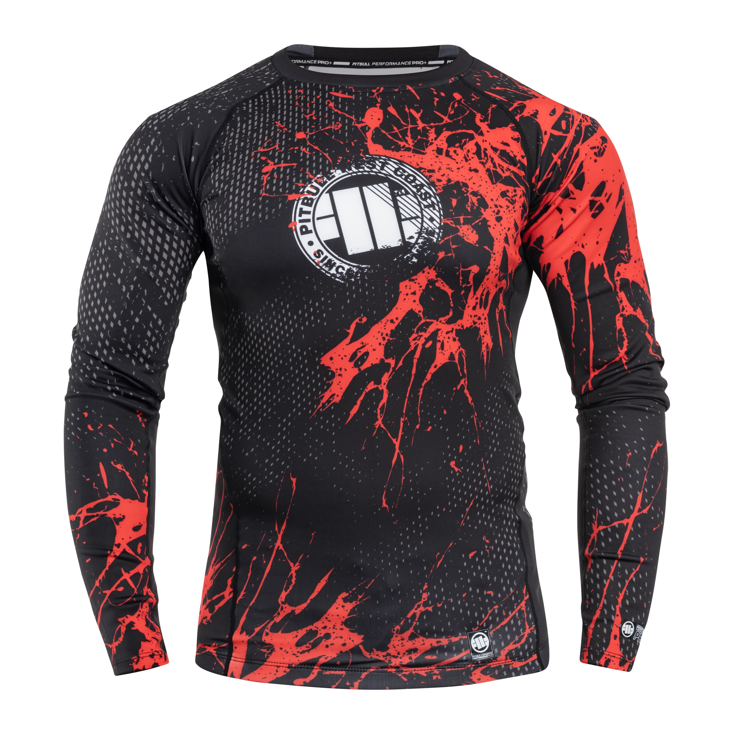 Bluză termoactivă Pitbull West Coast LongSleeve Rashguard Blood Dog II - Black
