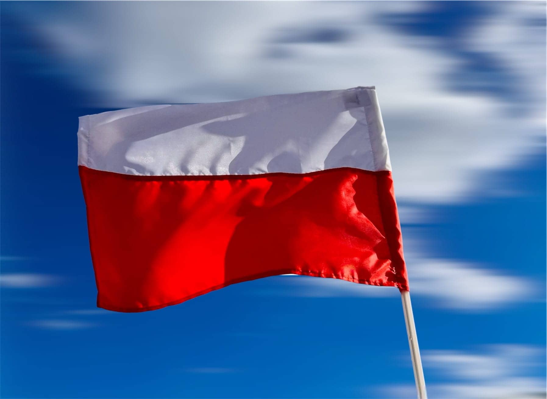 Steag Polonia pentru auto 45 x 30 cm