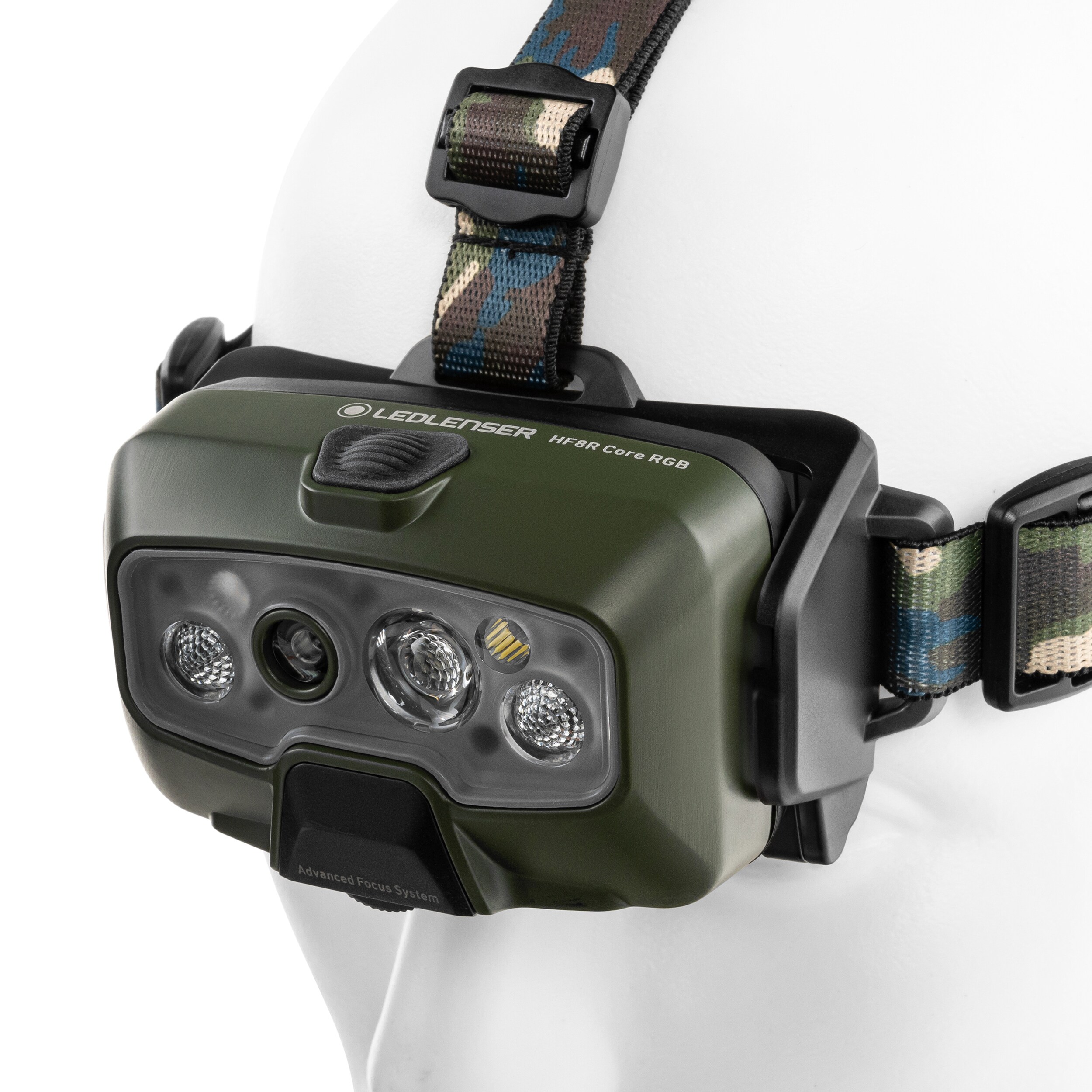 Lanternă frontală Ledlenser HF8R Core RGB Camo - 1600 lumeni