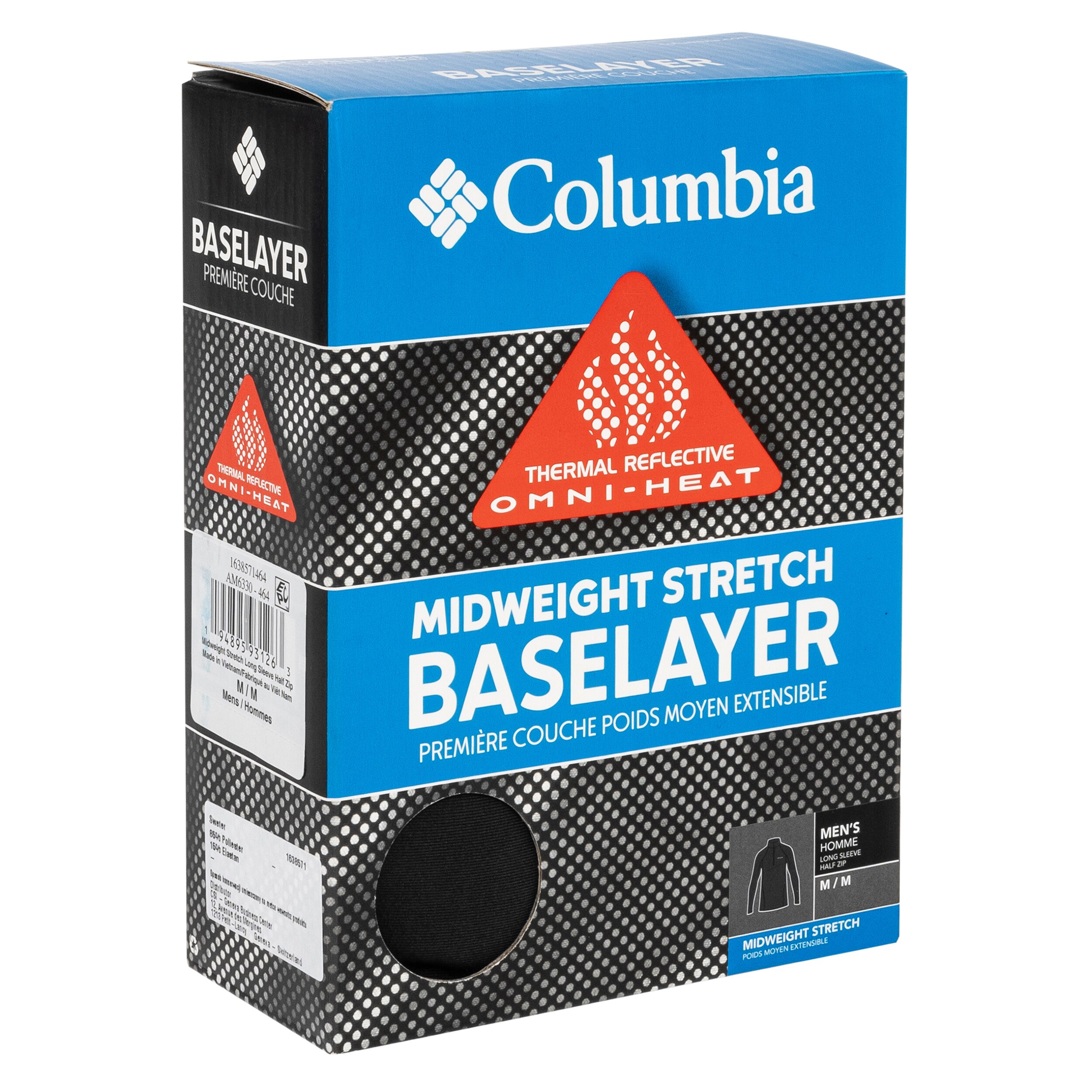 Bluză termoactivă Columbia Midweight Stretch Long Sleeve Half Zip - Black