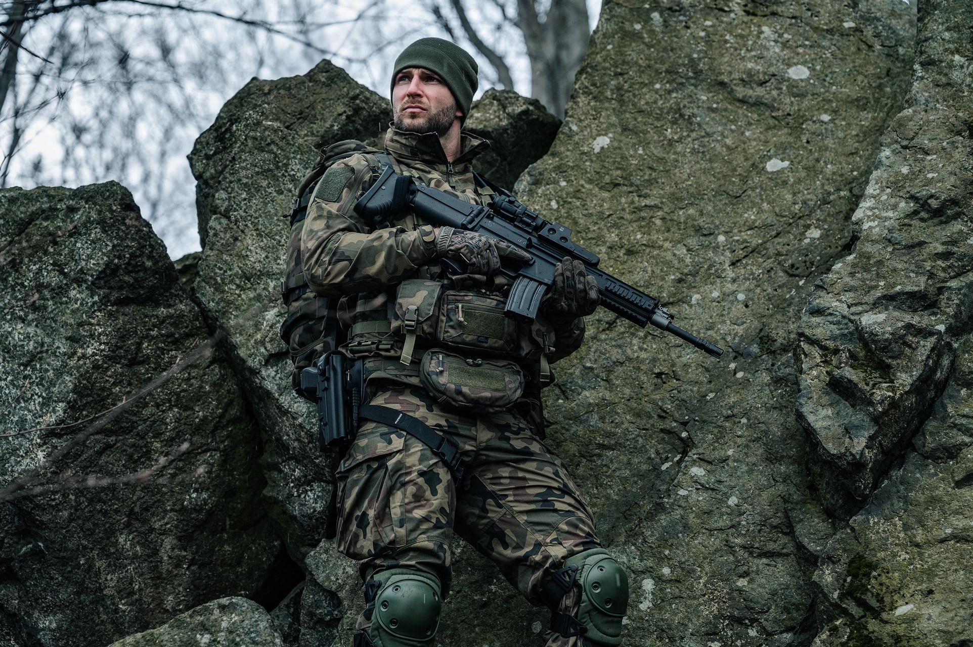 Vestă tactică Helikon-Tex Guardian Recce Chest Rig - wz.93 Pantera PL Woodland