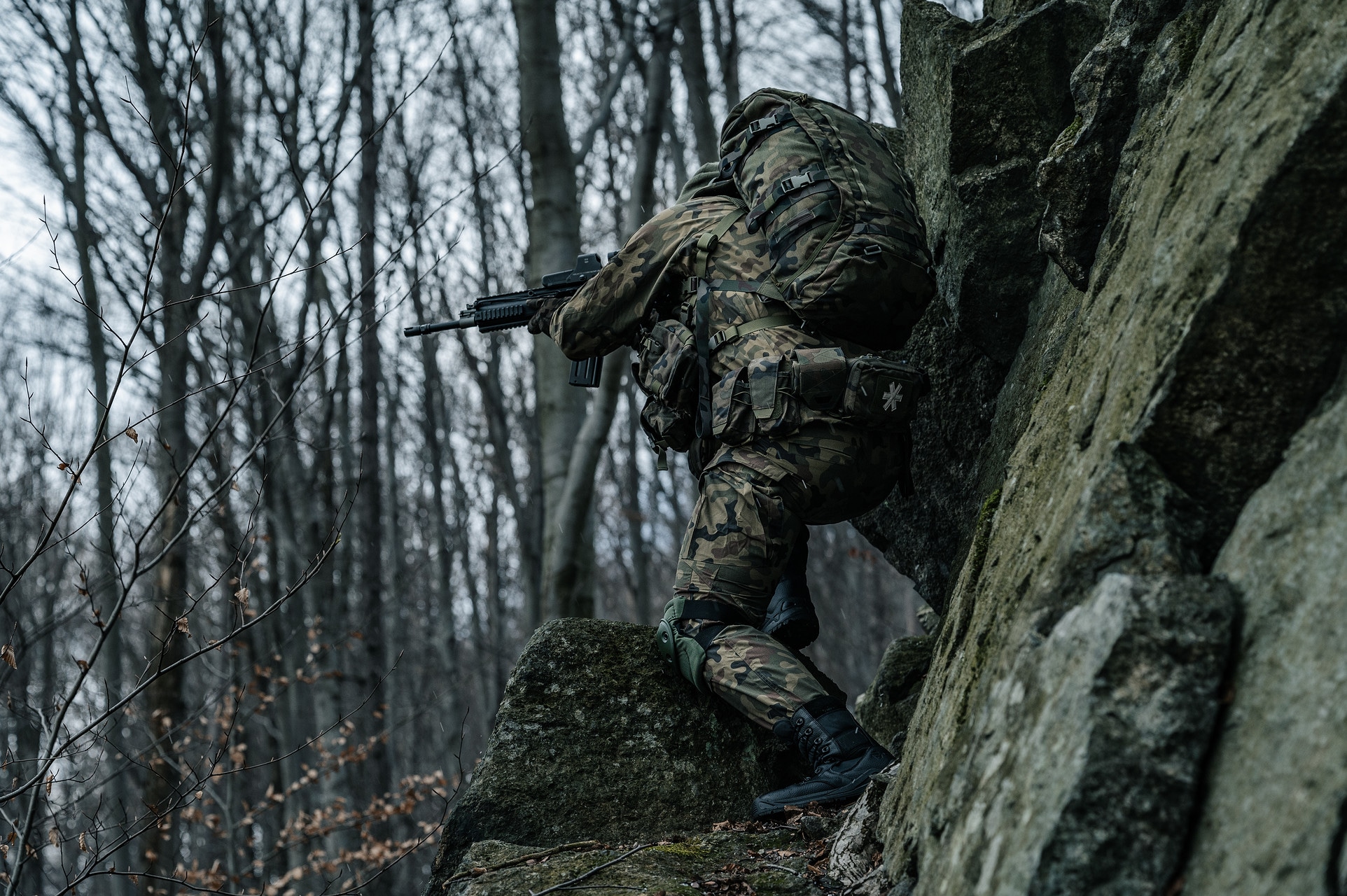 Vestă tactică Helikon-Tex Guardian Recce Chest Rig - wz.93 Pantera PL Woodland