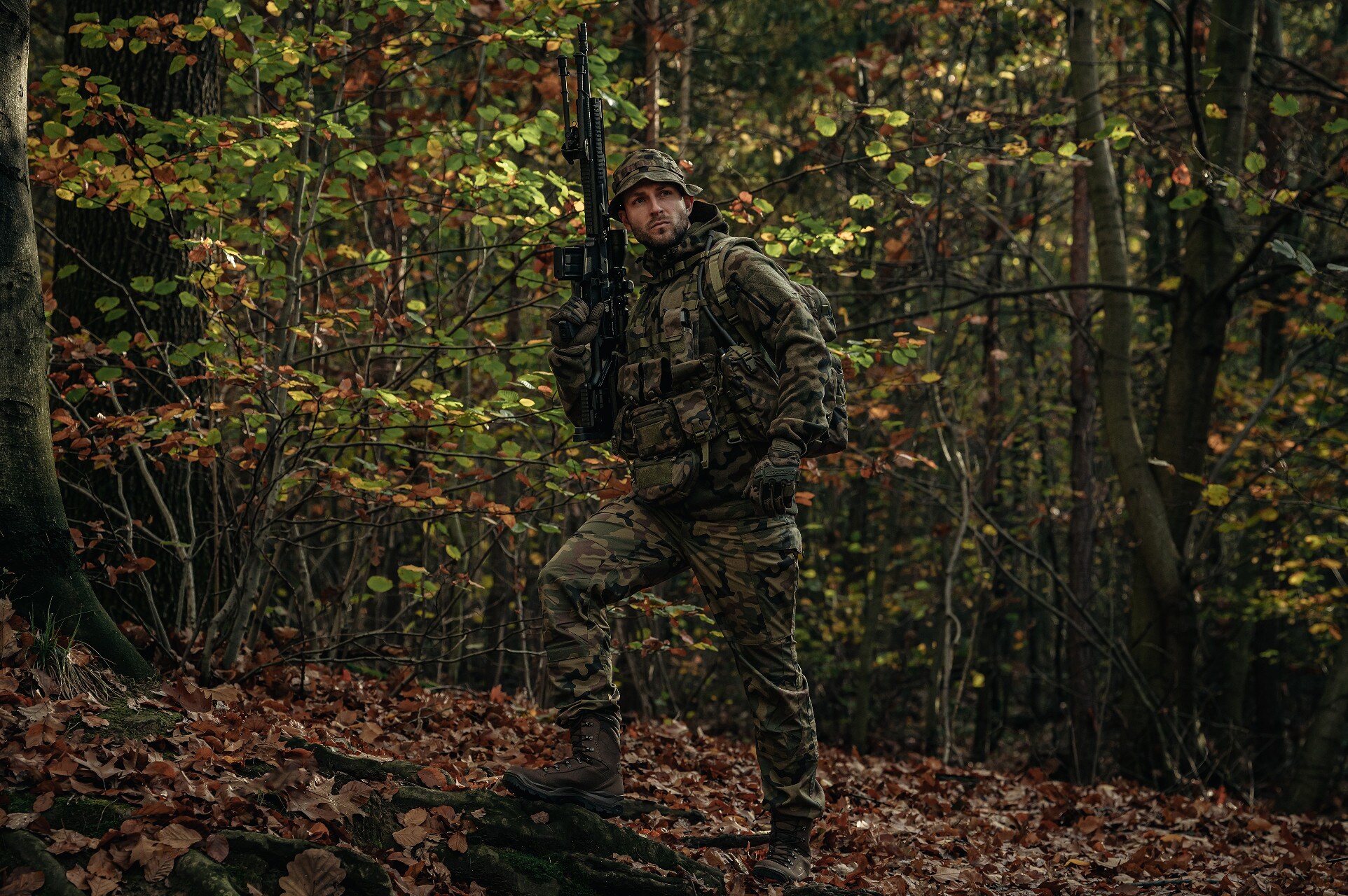 Vestă tactică Helikon-Tex Guardian Recce Chest Rig - wz.93 Pantera PL Woodland