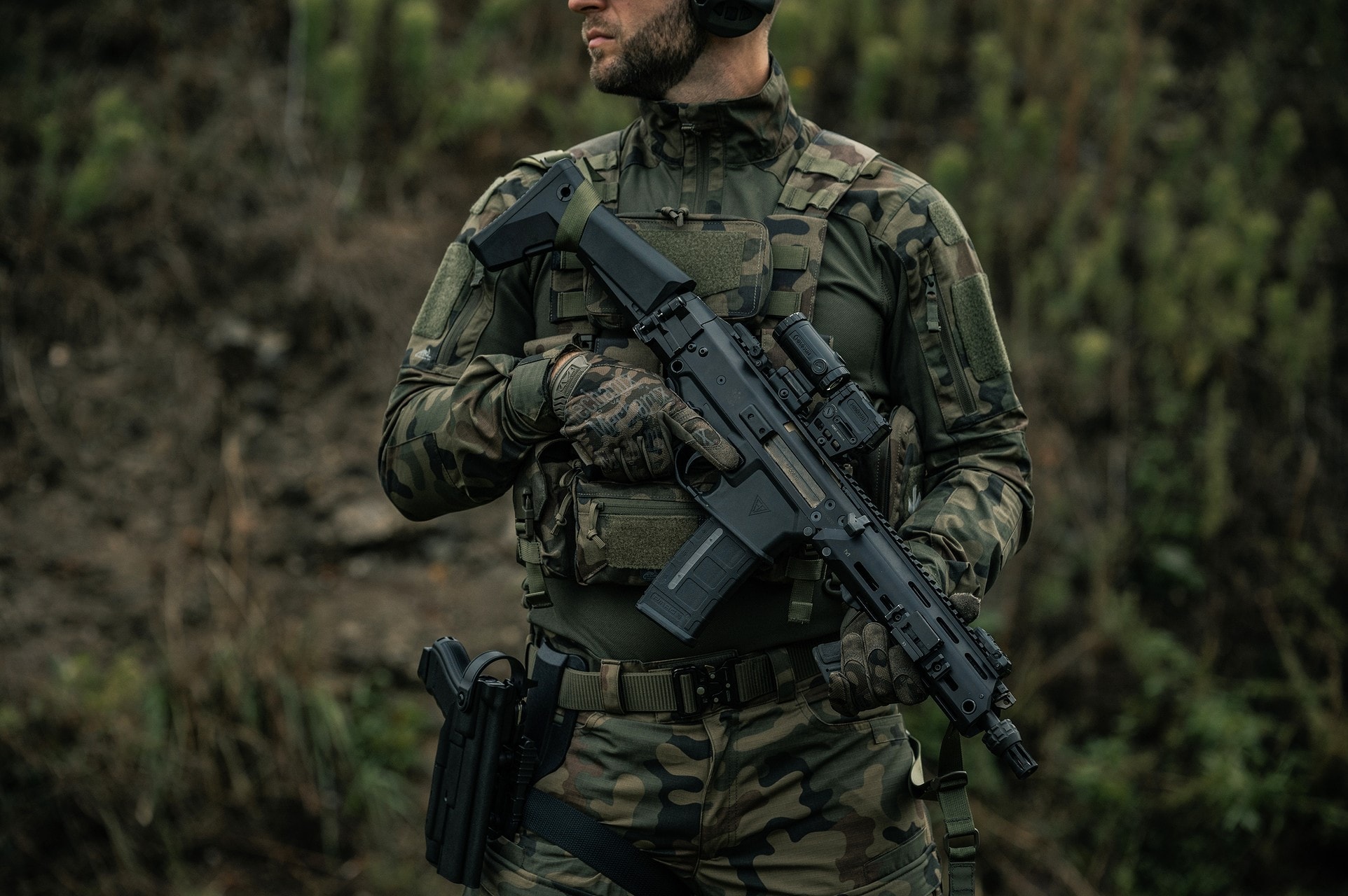 Vestă tactică Helikon-Tex Guardian Recce Chest Rig - wz.93 Pantera PL Woodland