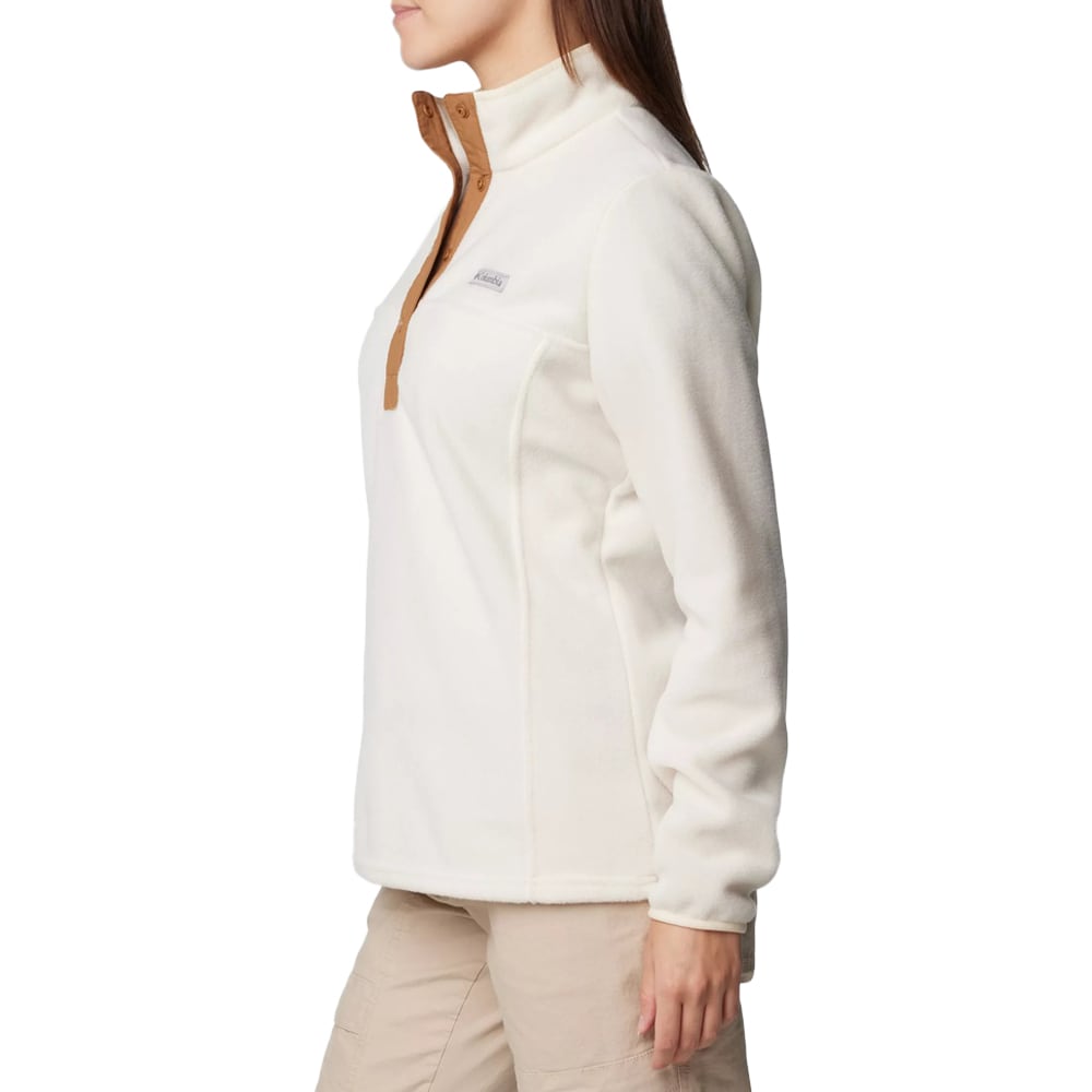 Bluză polar de damă Columbia Benton Springs Half Snap Pullover II - Chalk/Camel Brown