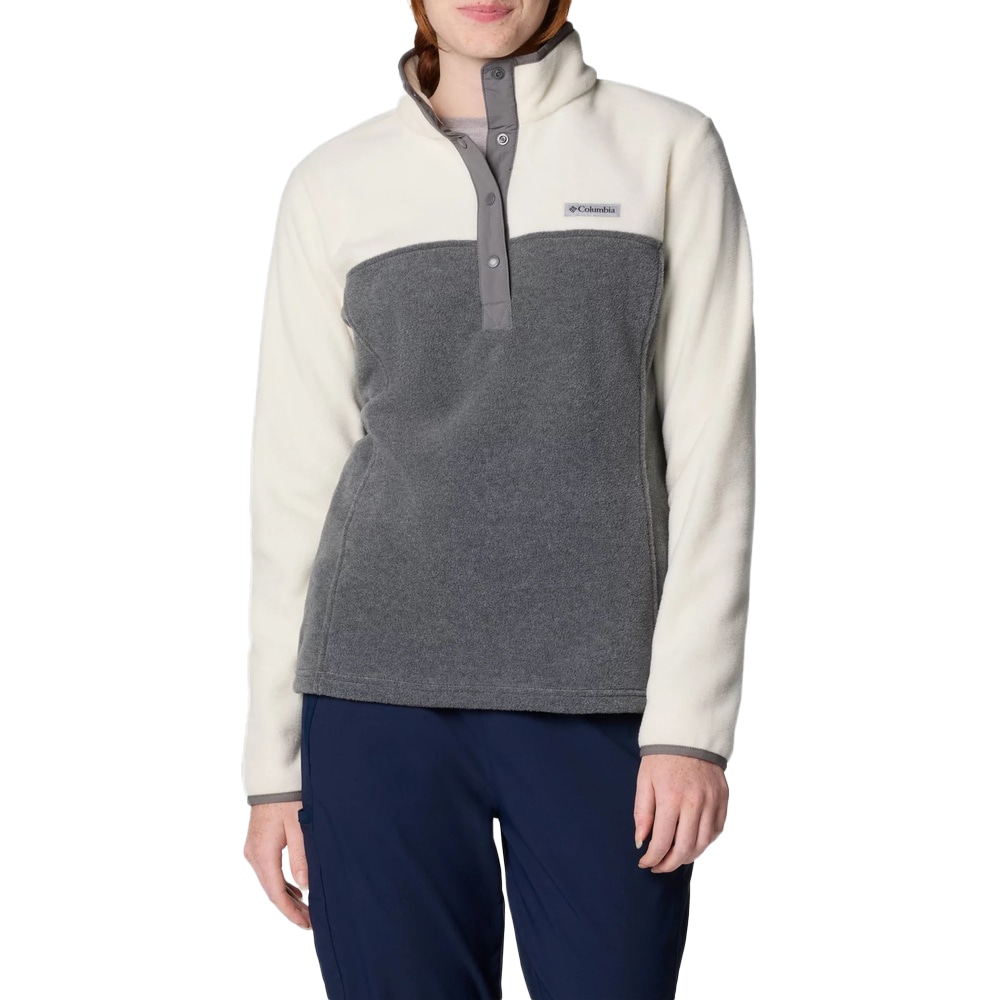 Bluză polar de damă Columbia Benton Springs Half Snap Pullover II - City Grey Heather/Chalk