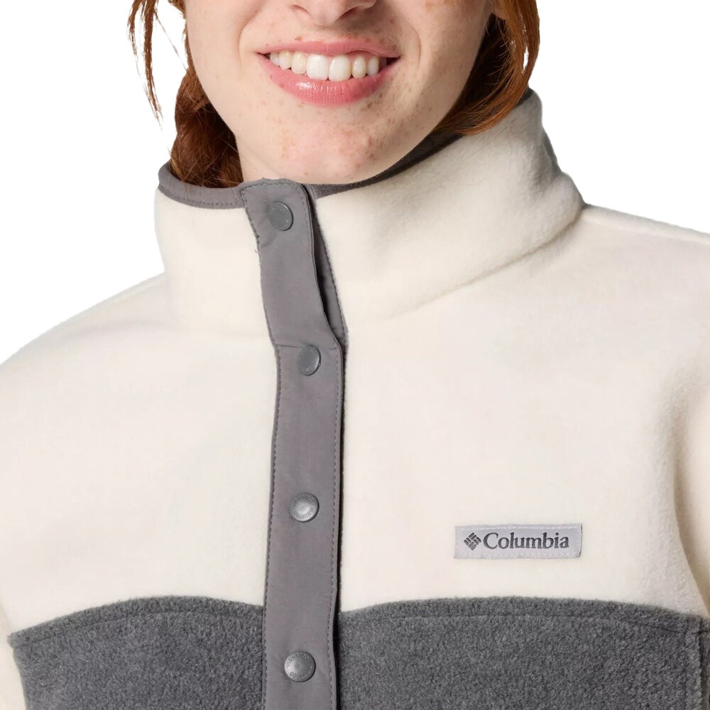 Bluză polar de damă Columbia Benton Springs Half Snap Pullover II - City Grey Heather/Chalk