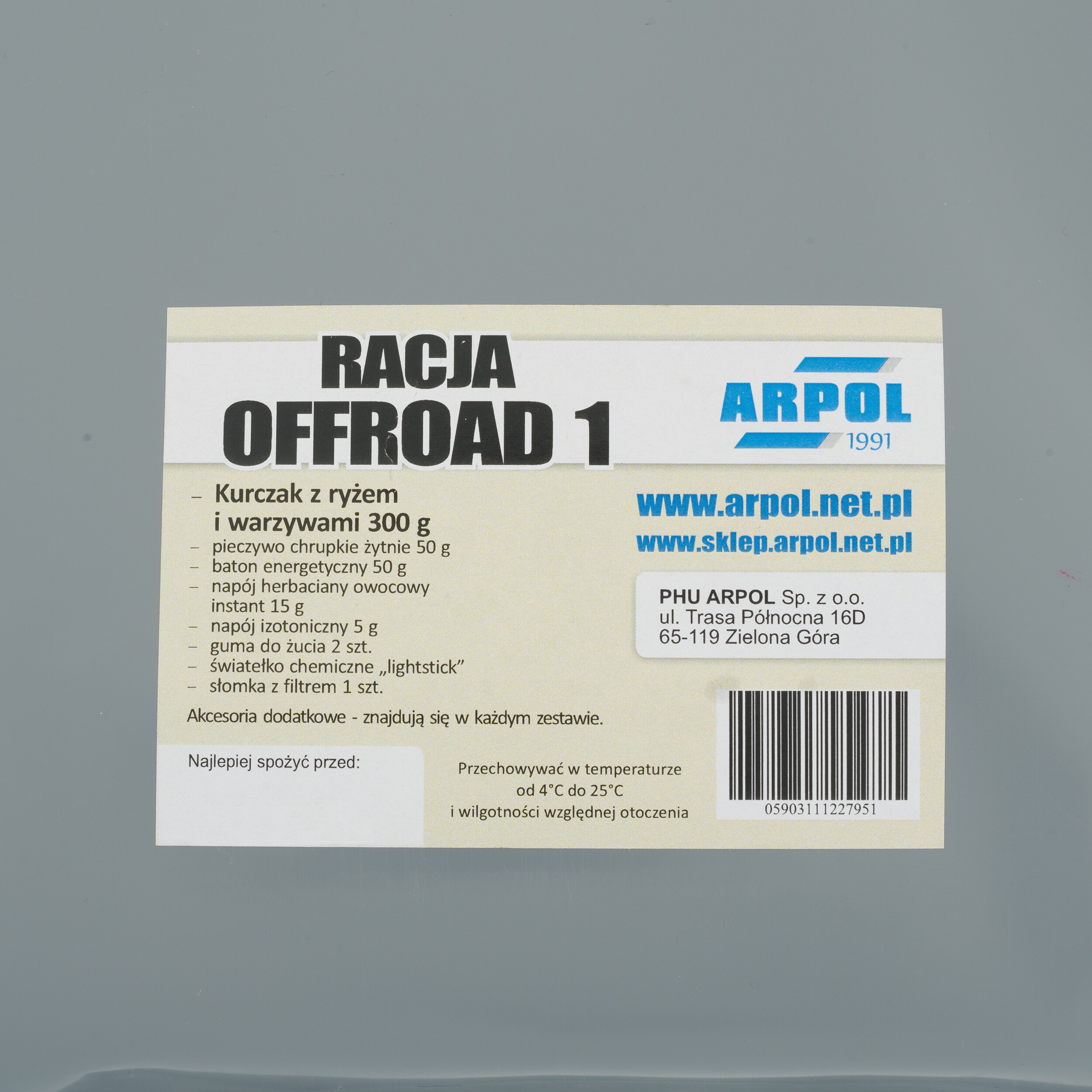 Rație alimentară  Arpol Offroad 1 - carte de rui cu orez și legume 300 g