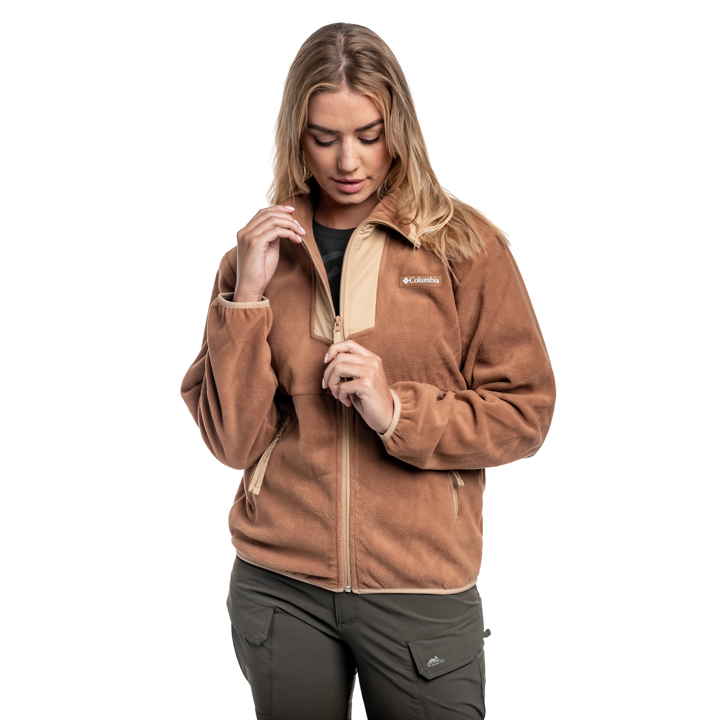 Jachetă polar de damă Columbia Sequoia Grove - Camel Brown / Canoe