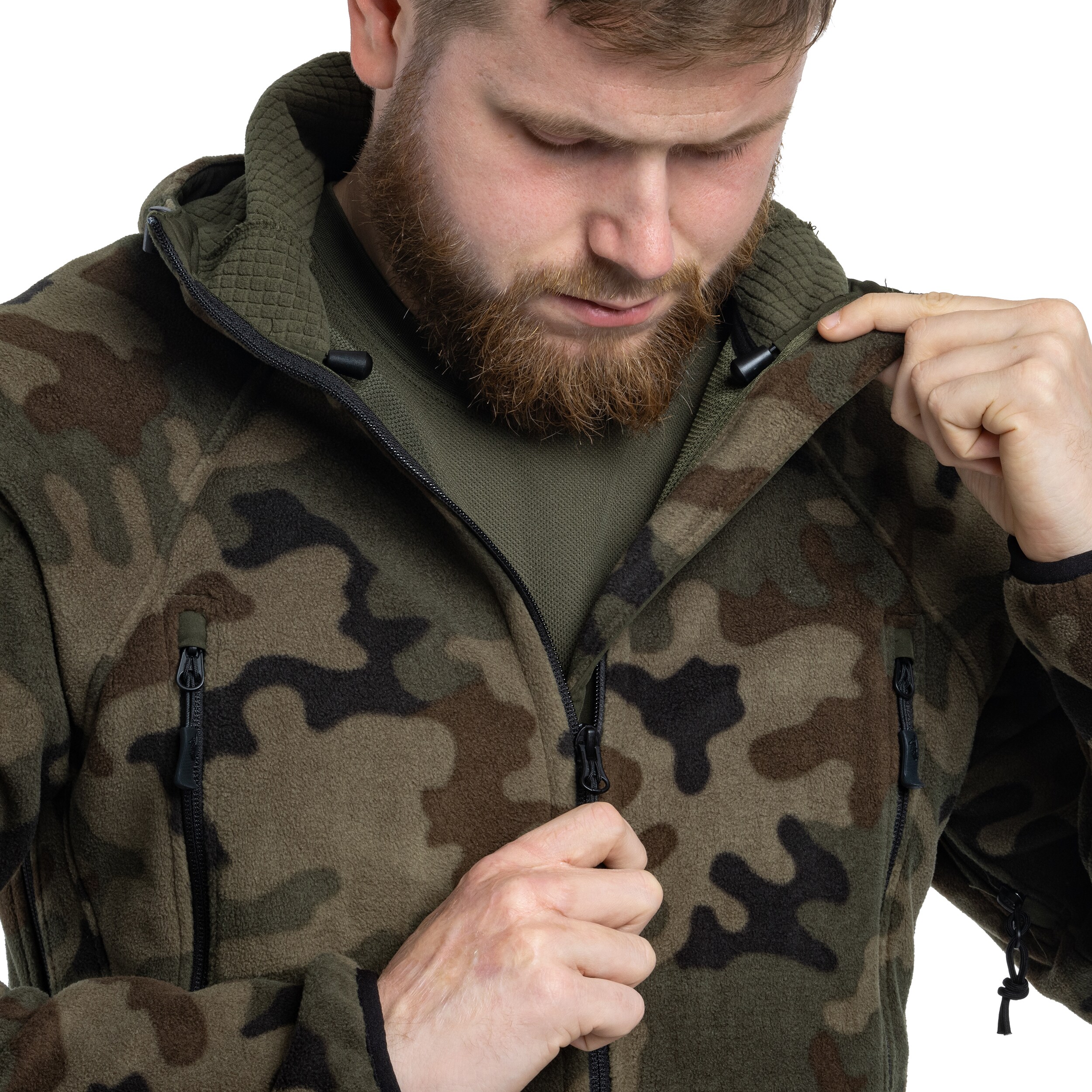 Jachetă polar Helikon-Tex Patriot MK2 Hybrid Fleece - wz.93 Pantera PL Woodland