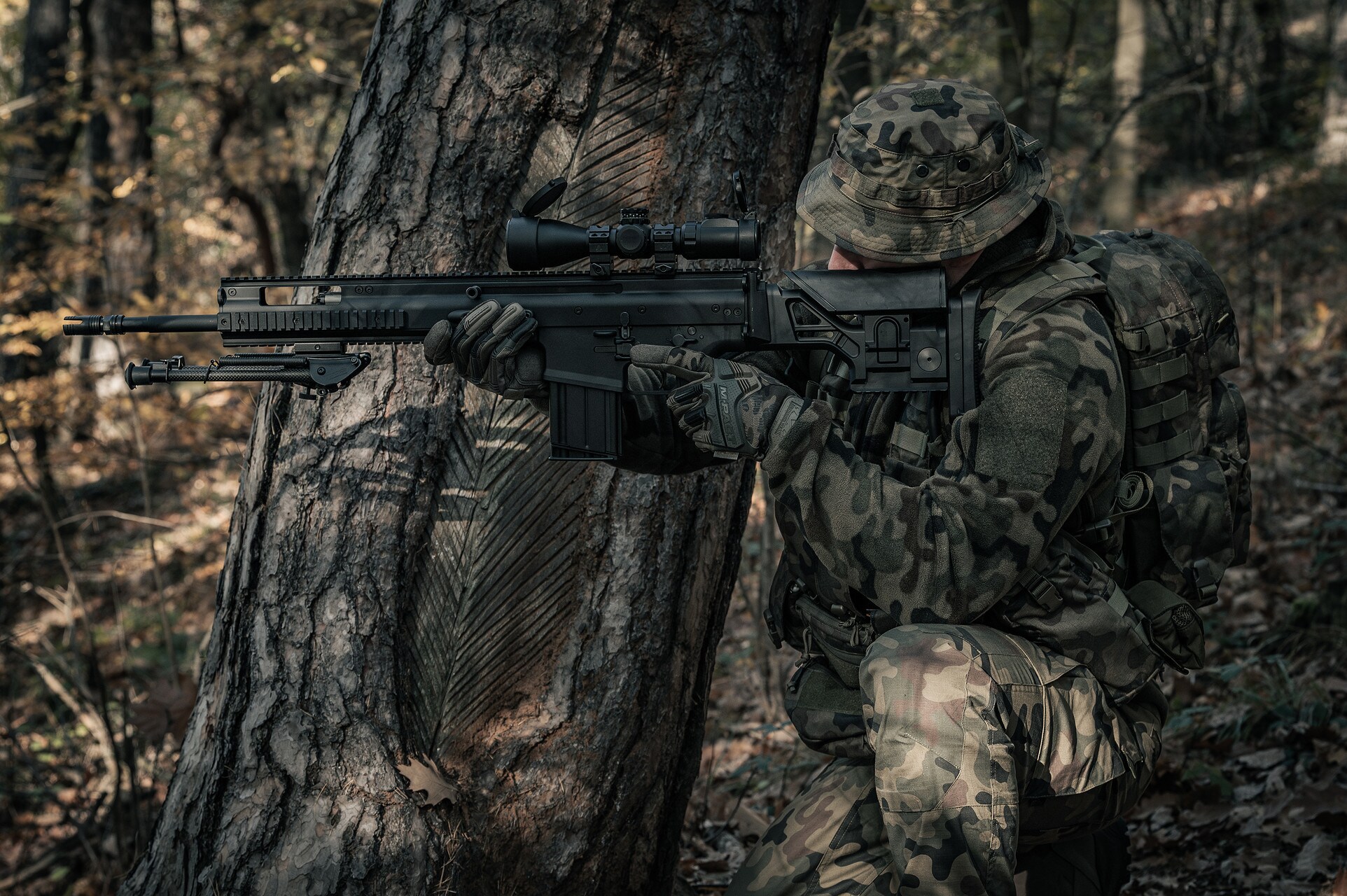 Jachetă polar Helikon-Tex Patriot MK2 Hybrid Fleece - wz.93 Pantera PL Woodland