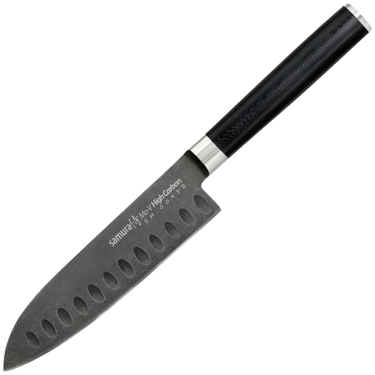 Cuțit de bucătărie Samura Mo-V Stonewash Santoku 13,8 cm - Black