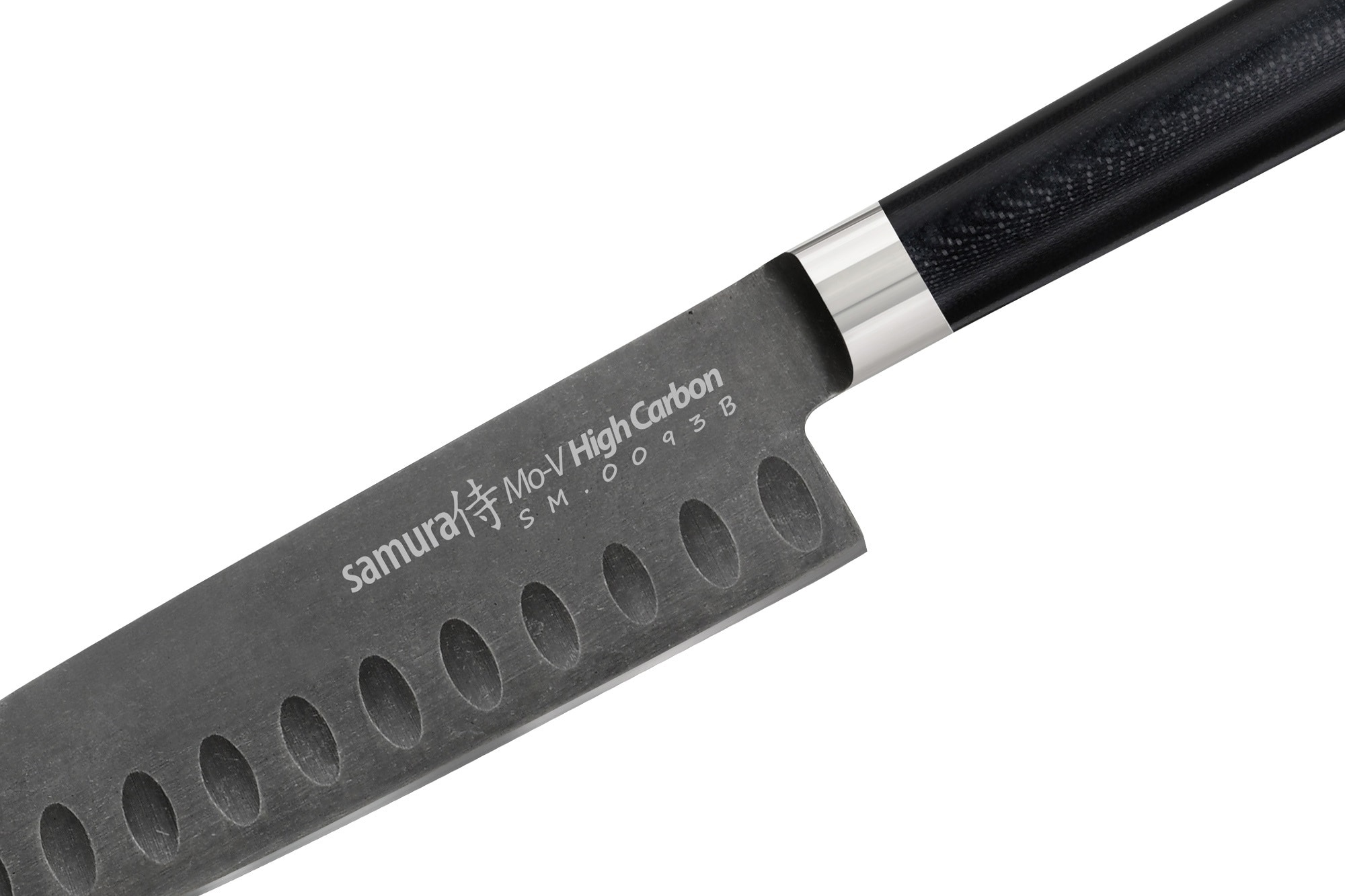 Cuțit de bucătărie Samura Mo-V Stonewash Santoku 13,8 cm - Black